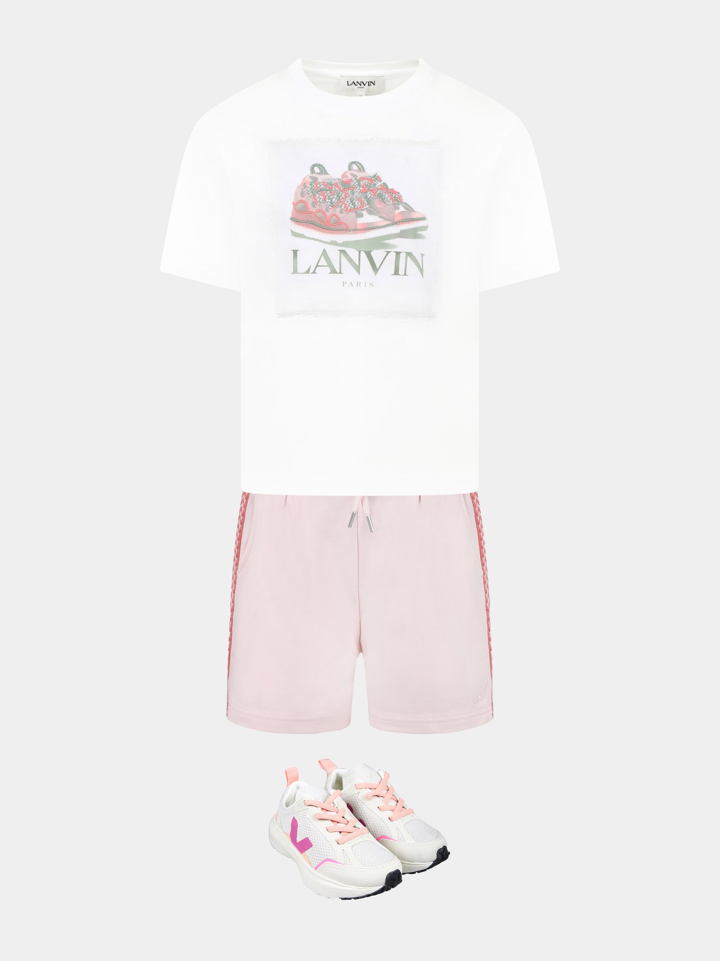 Pink shorts for girl with logo