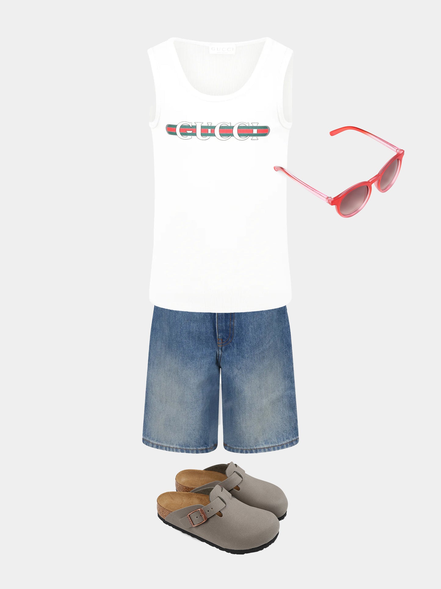 White tank top for kids with logo