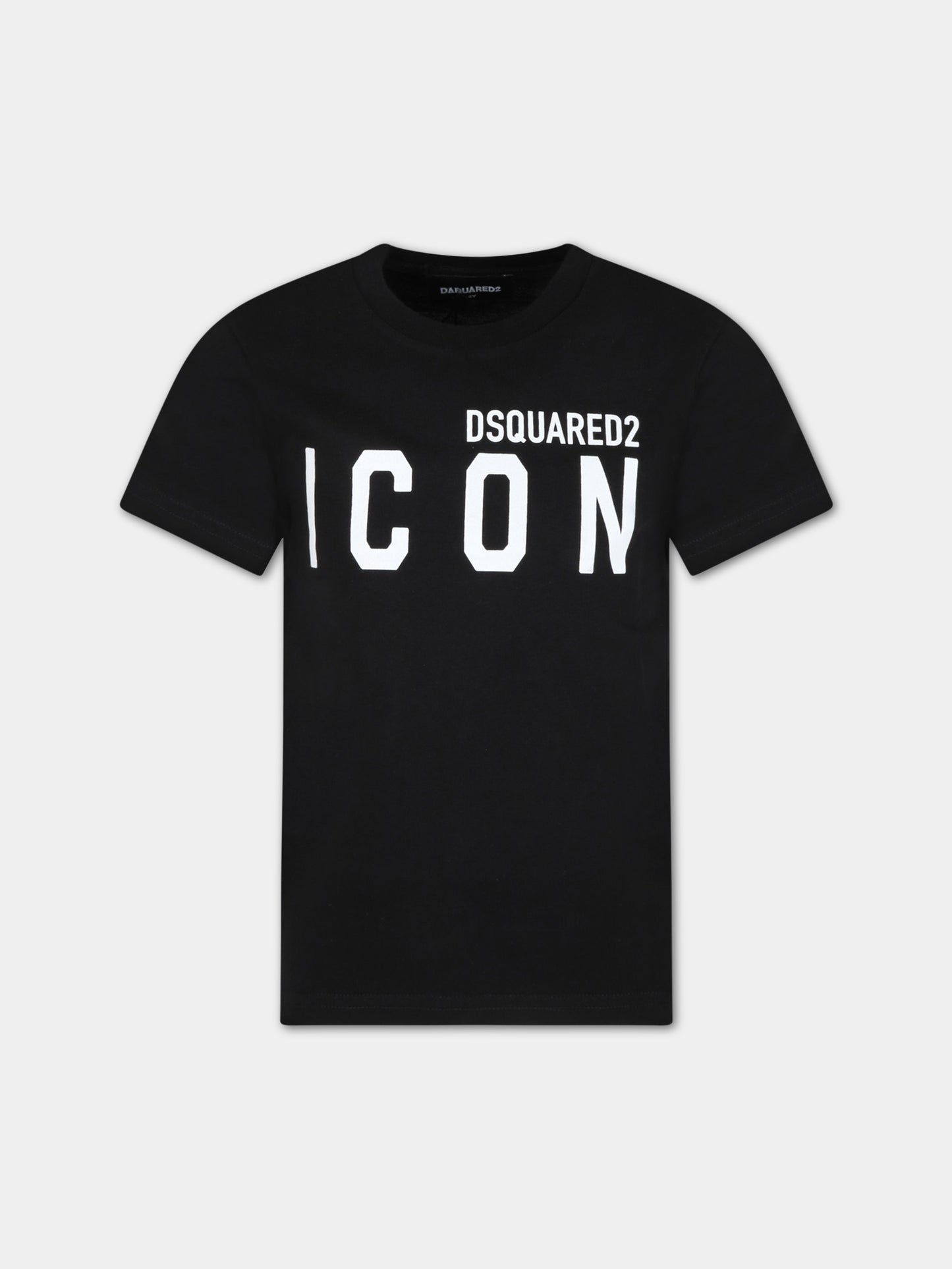 T-shirt nera per bambini con logo,Dsquared2,DQ048S D002F DQ900