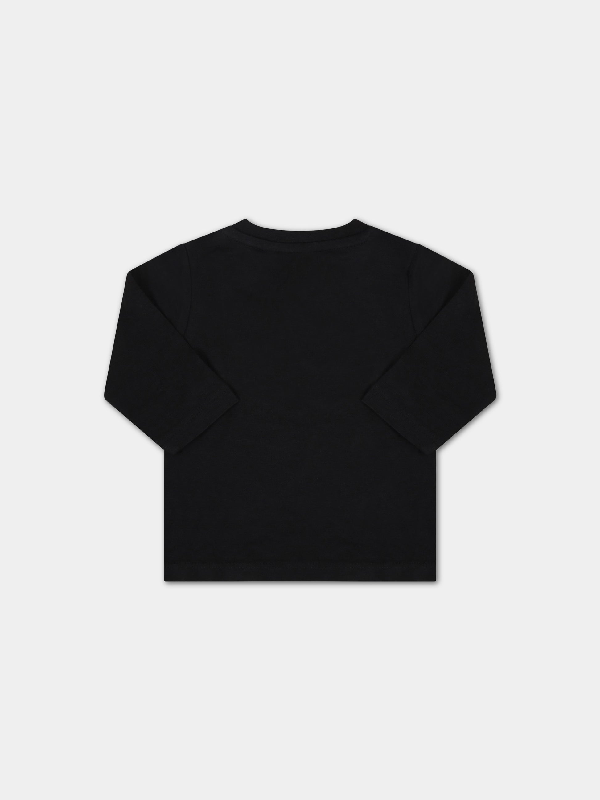 T-shirt nera per neonati con logo bianco,Hugo Boss,J05P10 09B