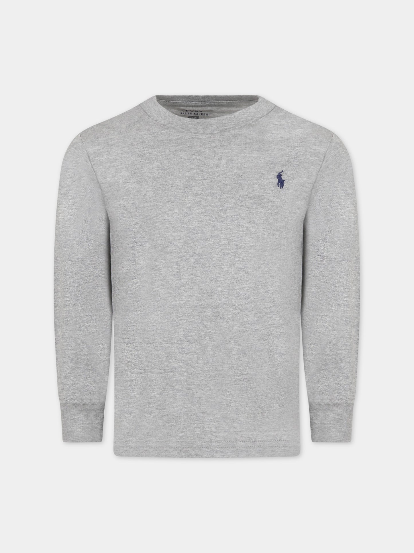 T-shirt grigia per bambino con cavallino,Ralph Lauren Kids,843804005