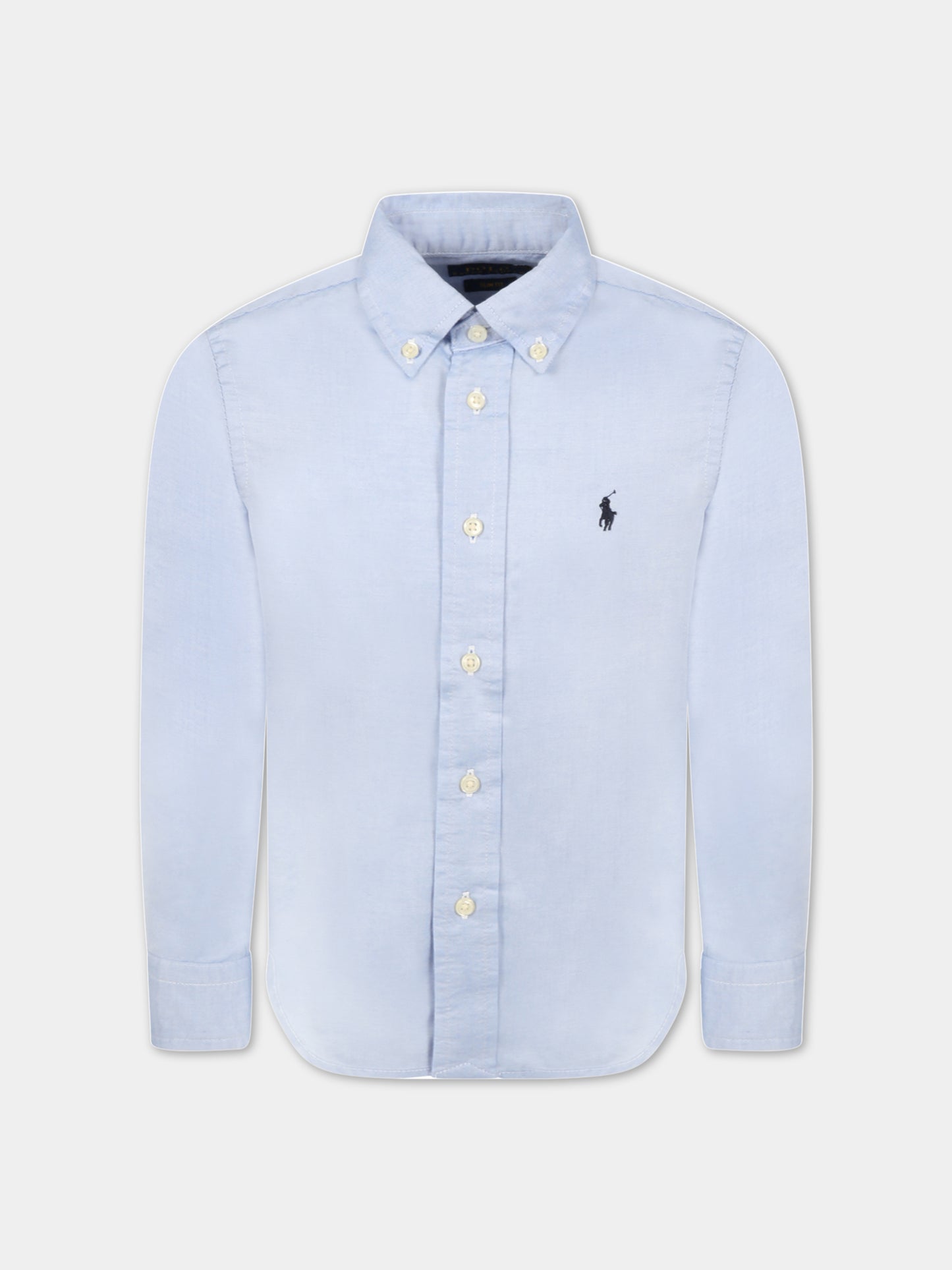 Camicia celeste per bambino con iconico cavallino,Ralph Lauren Kids,819238002