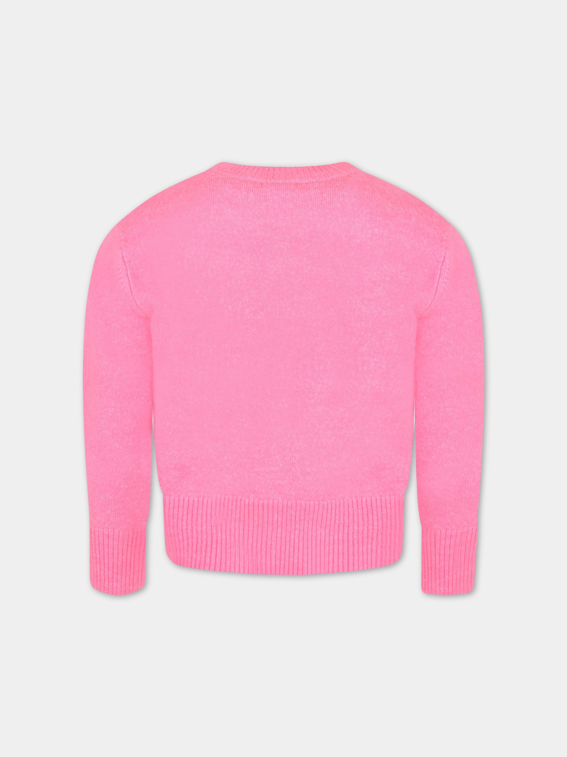 Maglione fucsia per bambina con cuori,Billieblush,U15A17 473