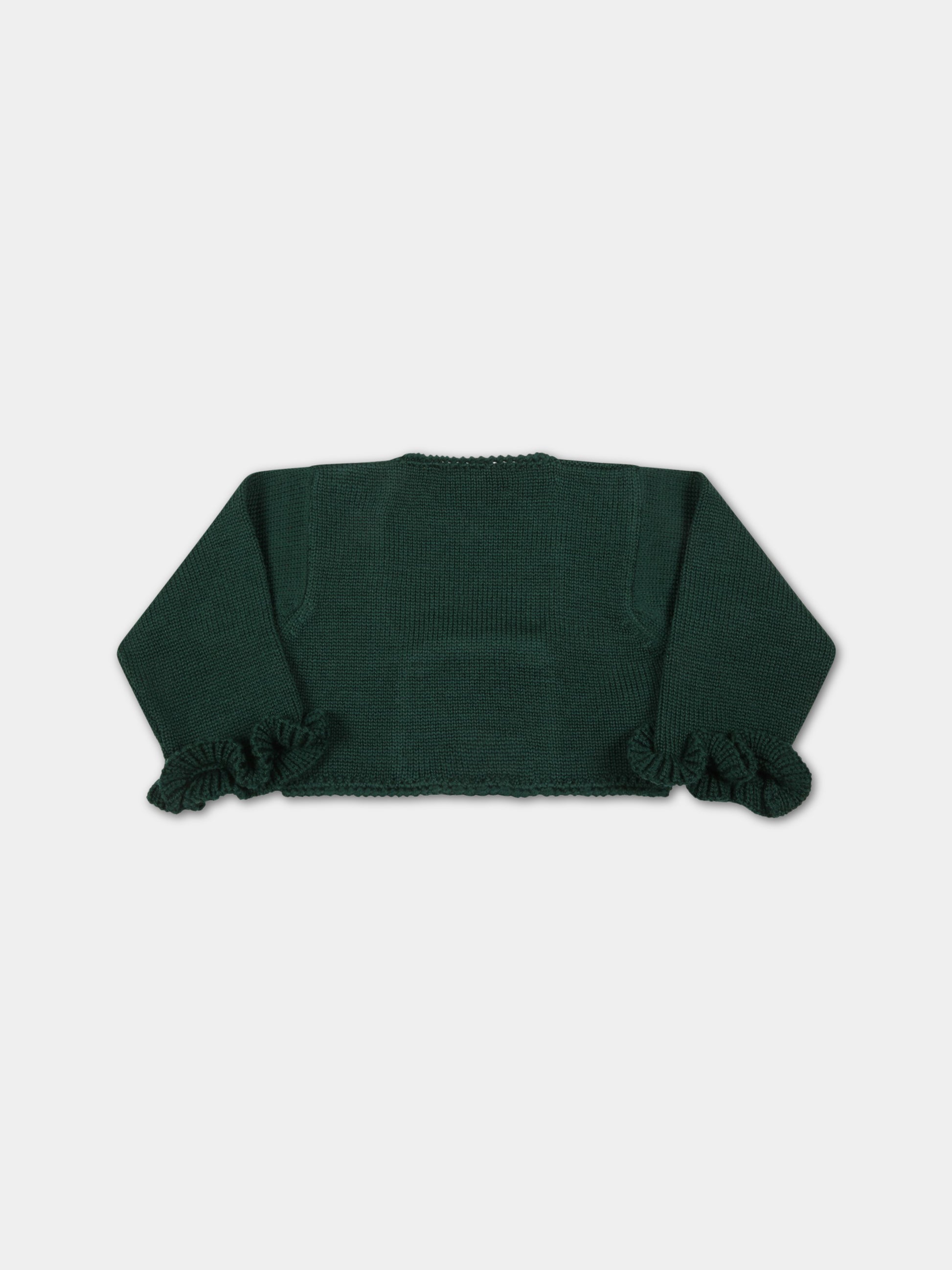 Cardigan verde per neonata,La Stupenderia,YBSC02827