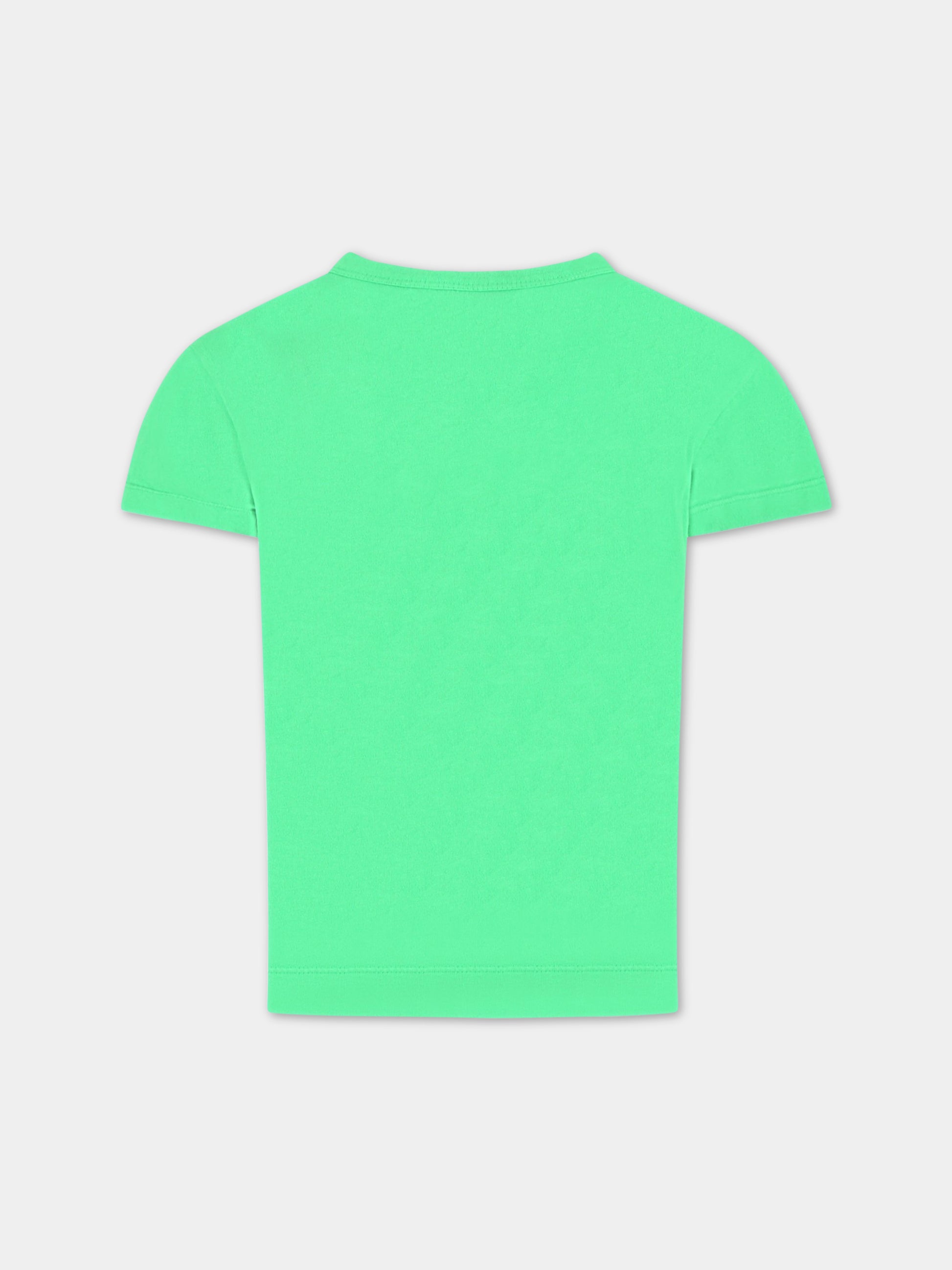 T-shirt verde per bambini con smile,The Animals Observatory,S23001 295