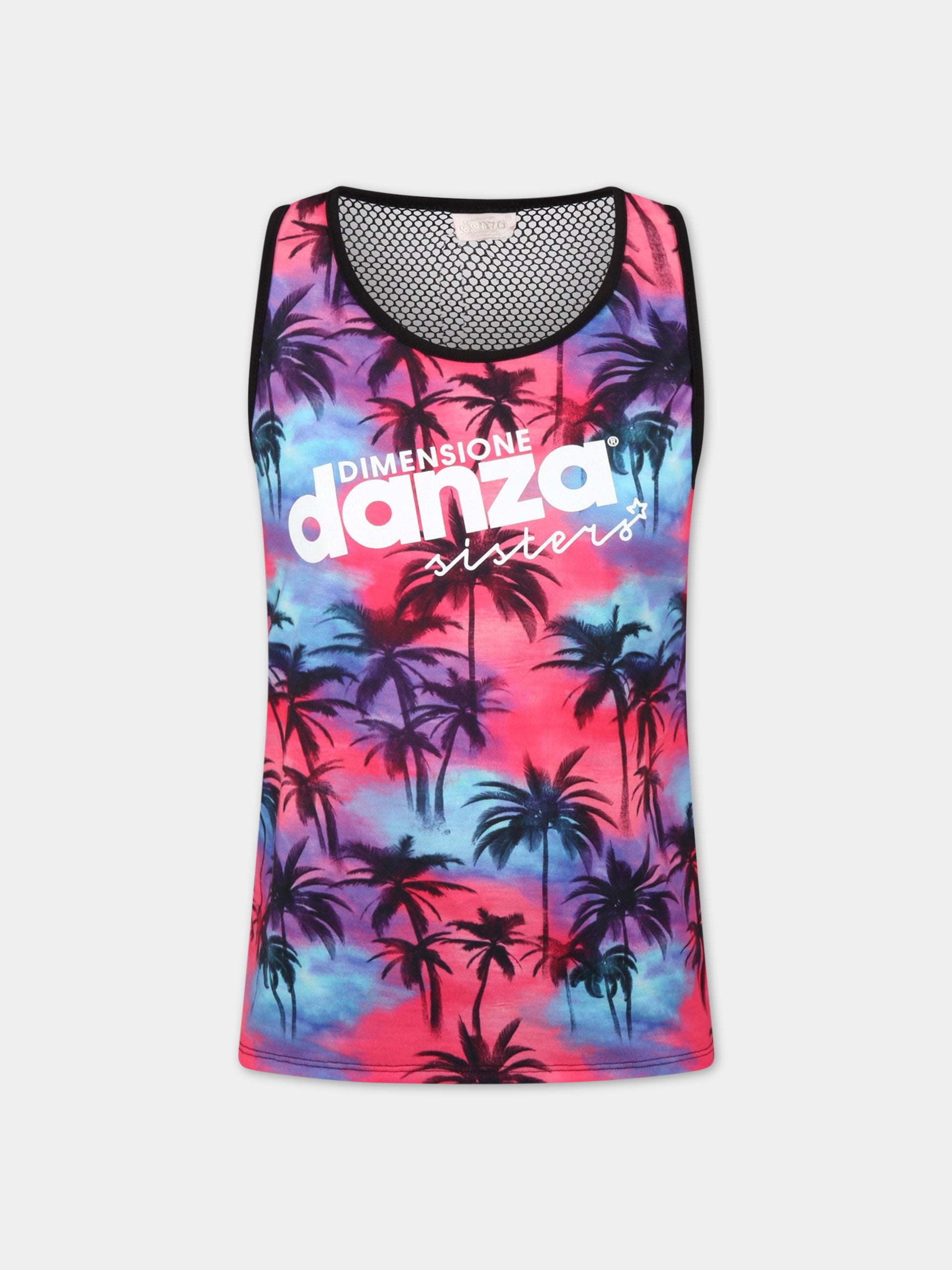 Canotta multicolor per bambina con logo bianco,Dimensione Danza,029686 200