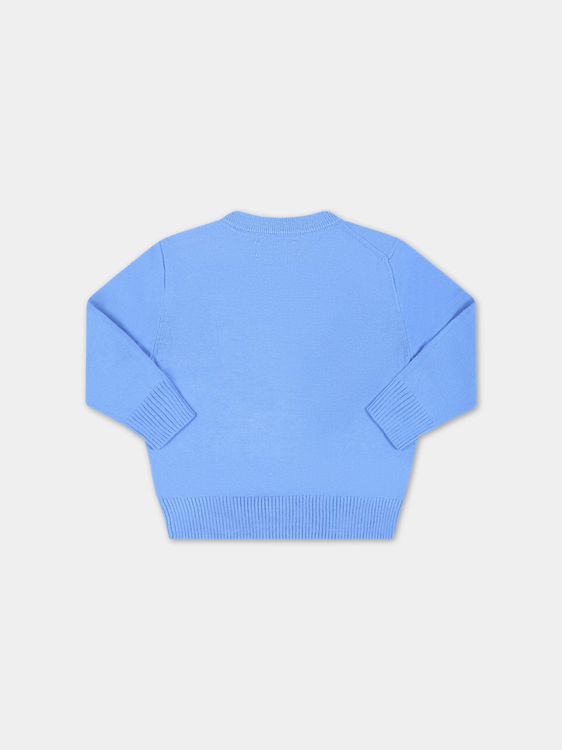 Maglione azzurro per neonato con pony blu,Ralph Lauren Kids,799887028
