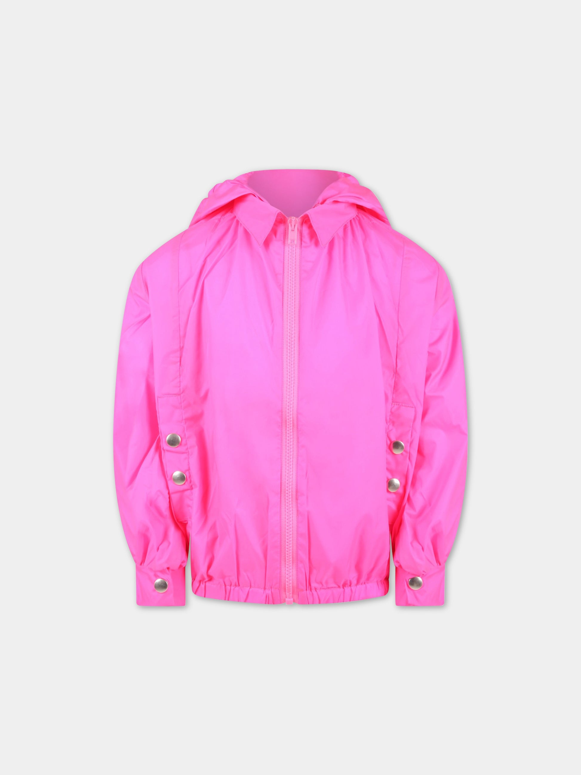 Giacca fucsia a vento per bambina con logo bianco,Marni Kids,M00642 M00NX 0M334