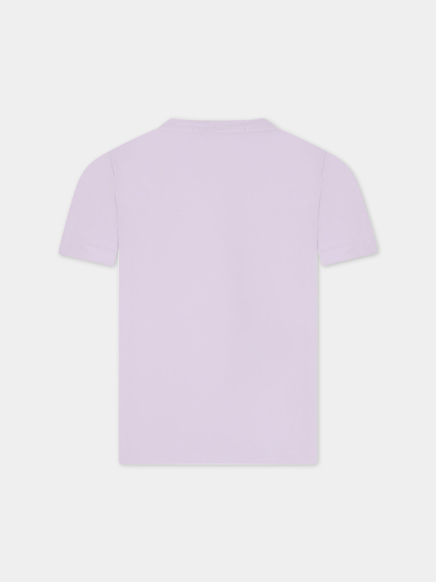 T-shirt viola per bambino con patch logato,Stone Island Junior,7816 203 47 V0088