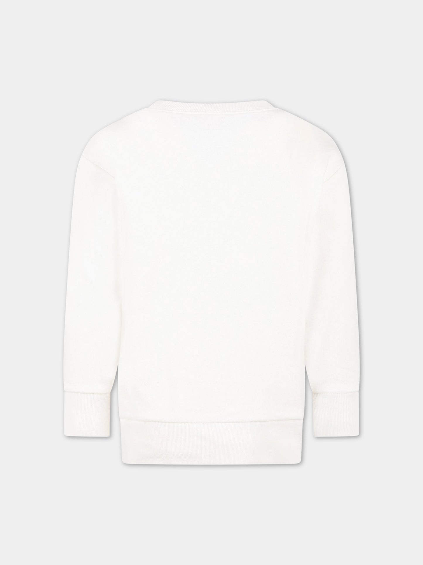 Felpa bianca per bambina con logo rosso,Gucci Kids,580997 XJE4I 9116