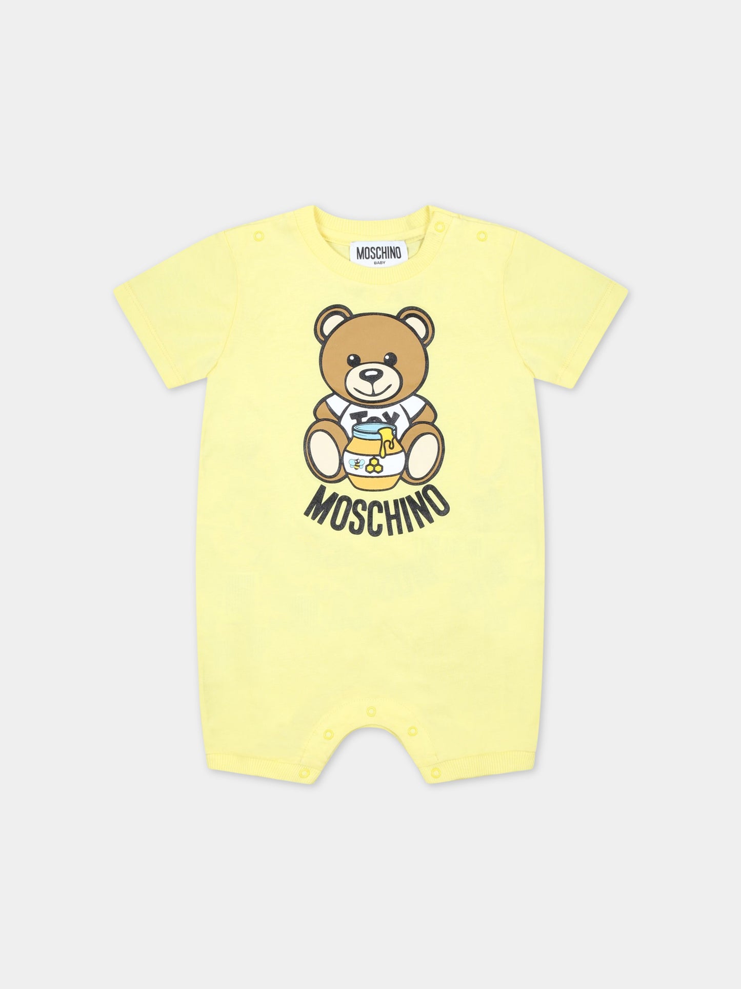 Pagliaccetto giallo per neonati con Teddy Bear,Moschino Kids,MUT03A LAA03 50230