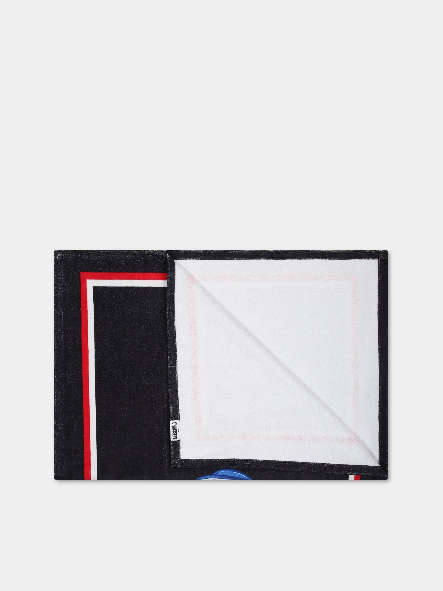 Telo-mare blu per bambini con Teddy Bear e logo,Moschino Kids,HOX01B LGA15 40016