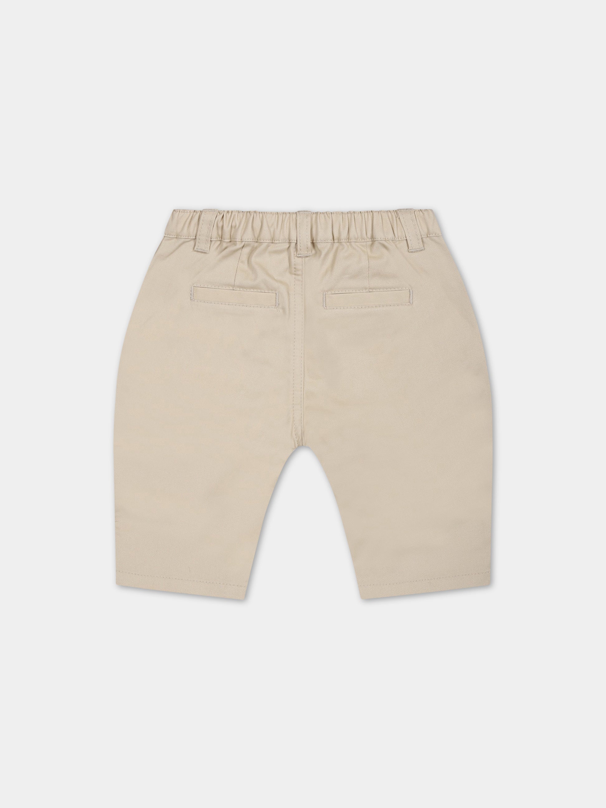 Pantaloni beige per neonato con Teddy Bear e logo,Moschino Kids,MUP04C LPC04 20310