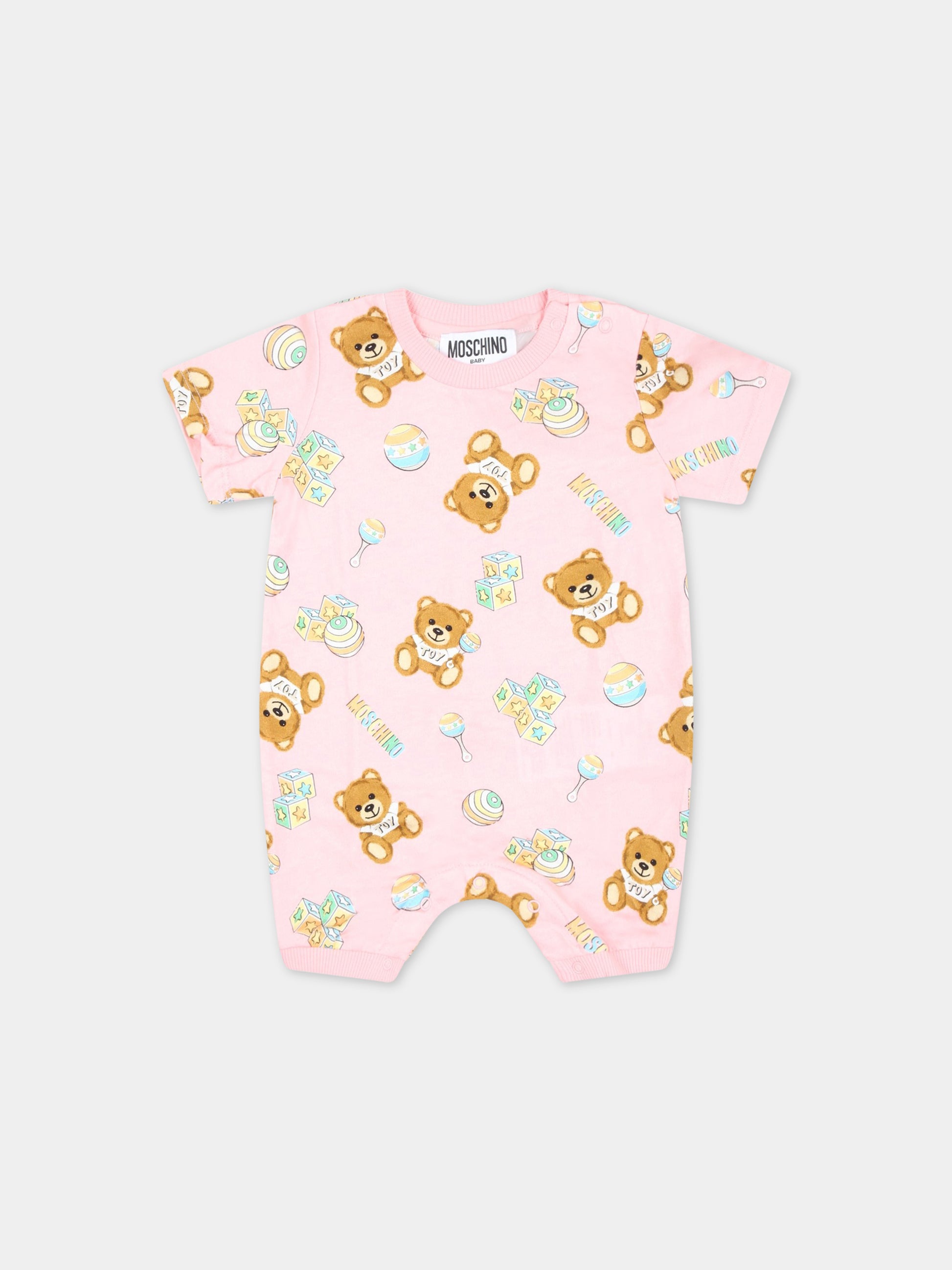 Set rosa per neonata con Teddy Bear,Moschino Kids,MPY02P LAB59 84485