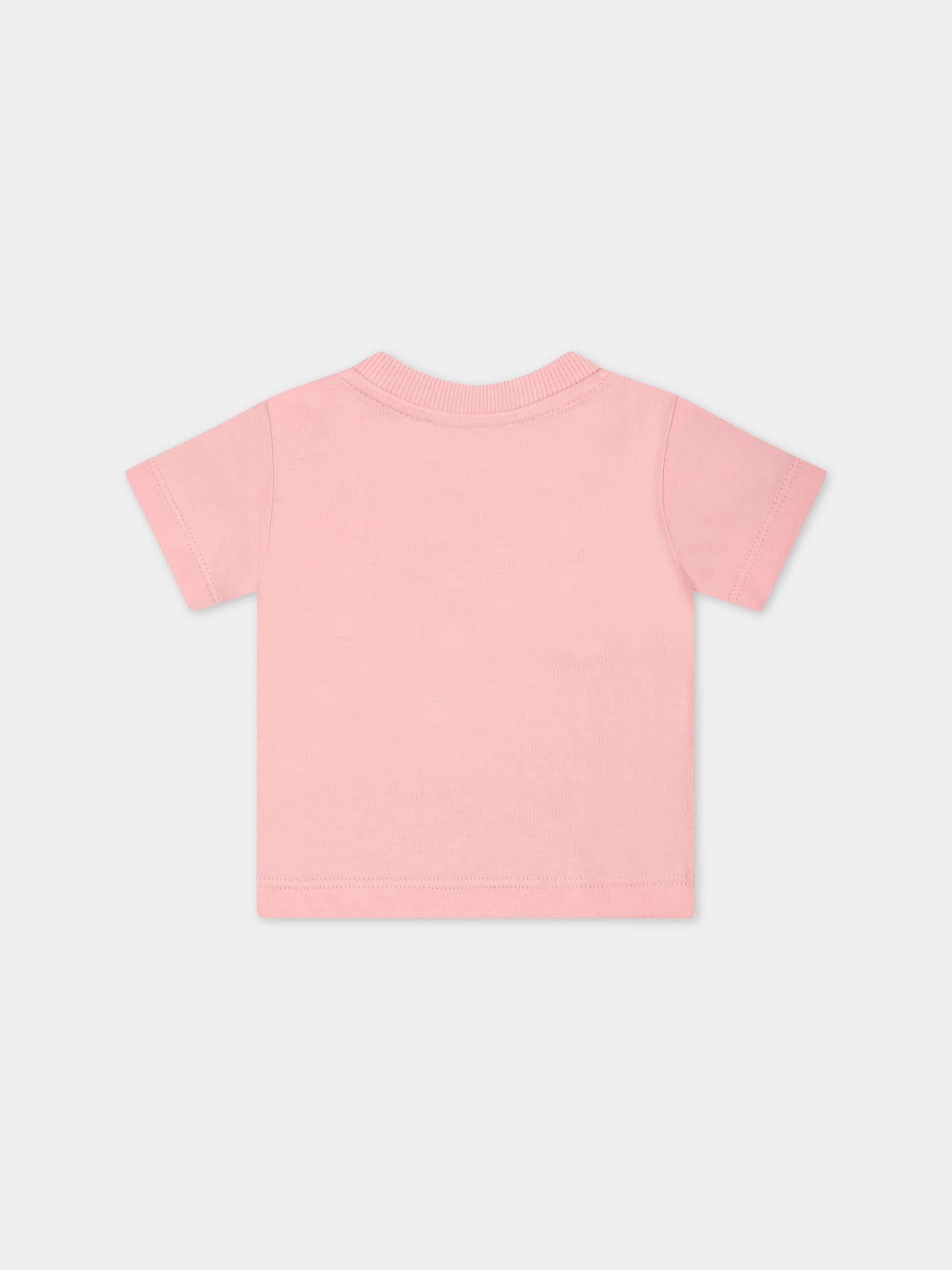 T-shirt rosa per neonata con Teddy Bear,Moschino Kids,MUM03K LAA24 50209