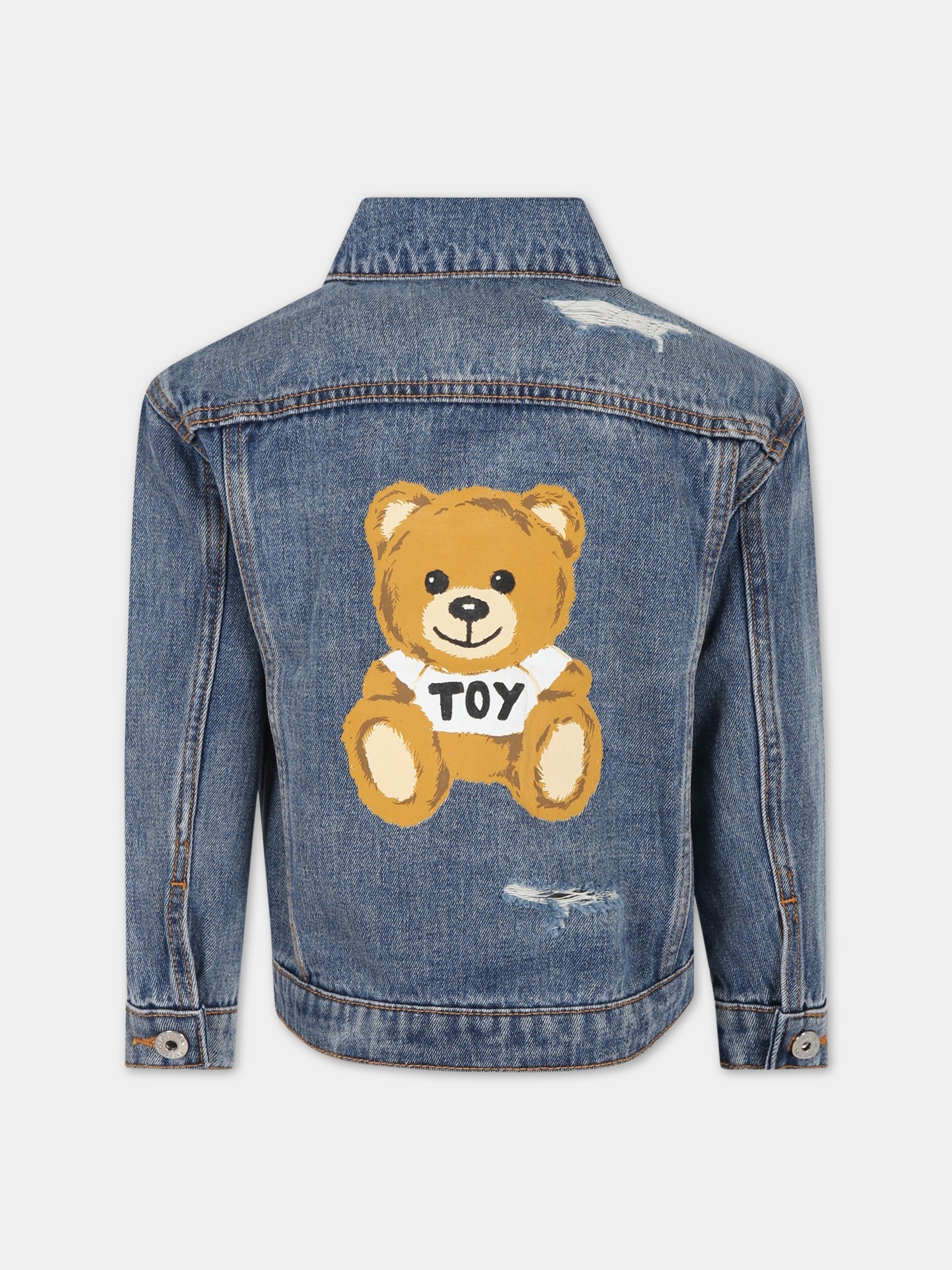 Giacca blu per bambino con Teddy Bear e logo,Moschino Kids,HUS03S L0E01 40362