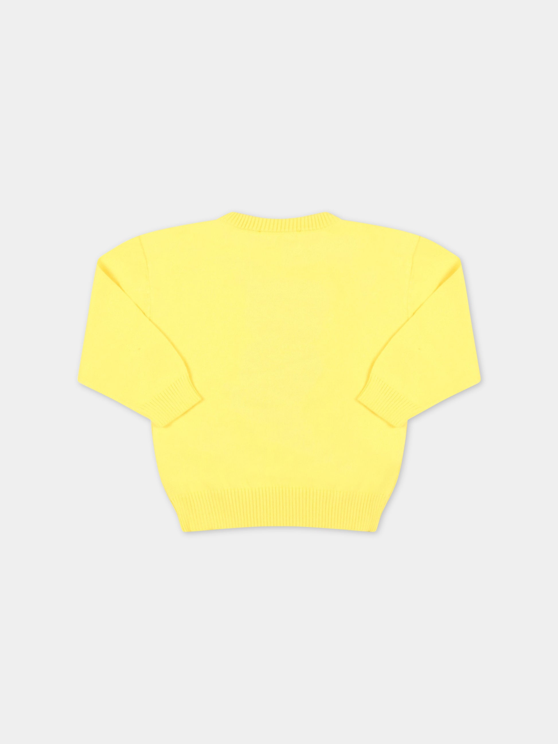 Maglione giallo per neonati con Teddy Bear,Moschino Kids,MRW00J LHE13 50162