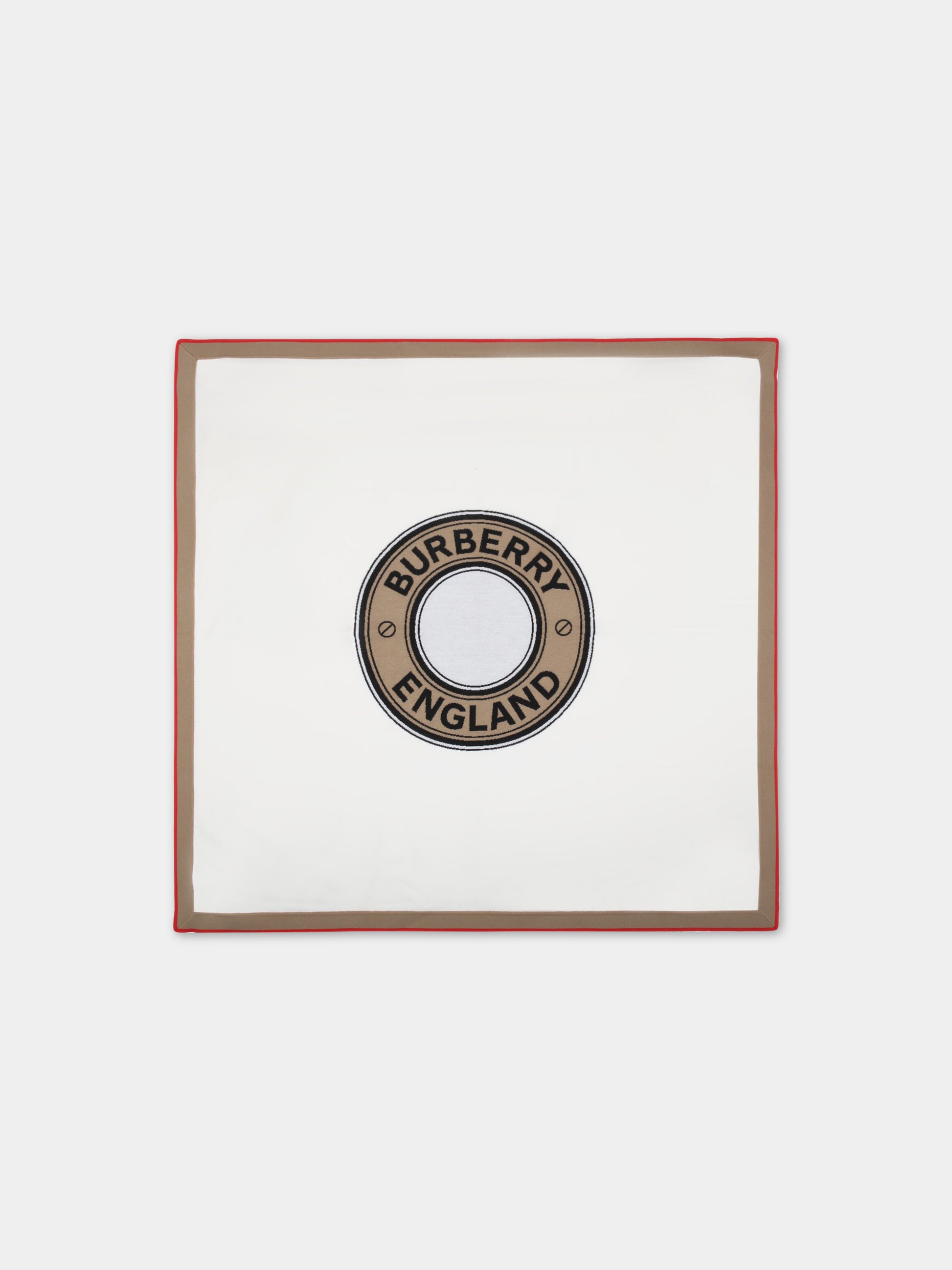 Coperta avorio per neonati con logo,Burberry Kids,8058248