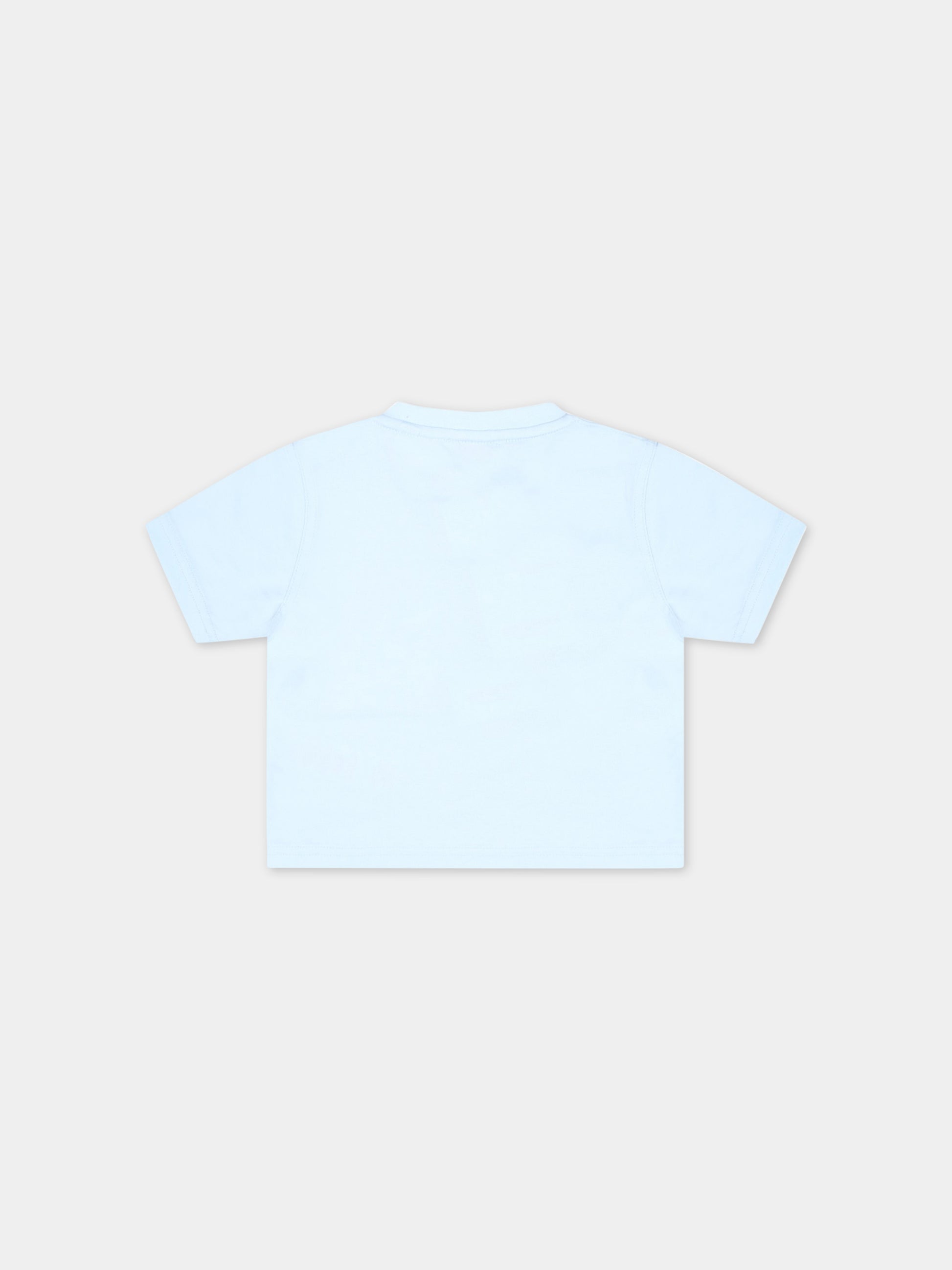 T-shirt celeste per neonato con cavaliere equestre,Burberry Kids,8064453