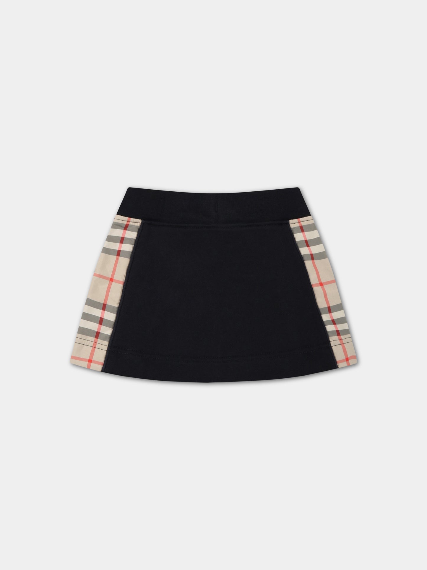 Gonna nera per neonata con check vintage,Burberry Kids,8062431