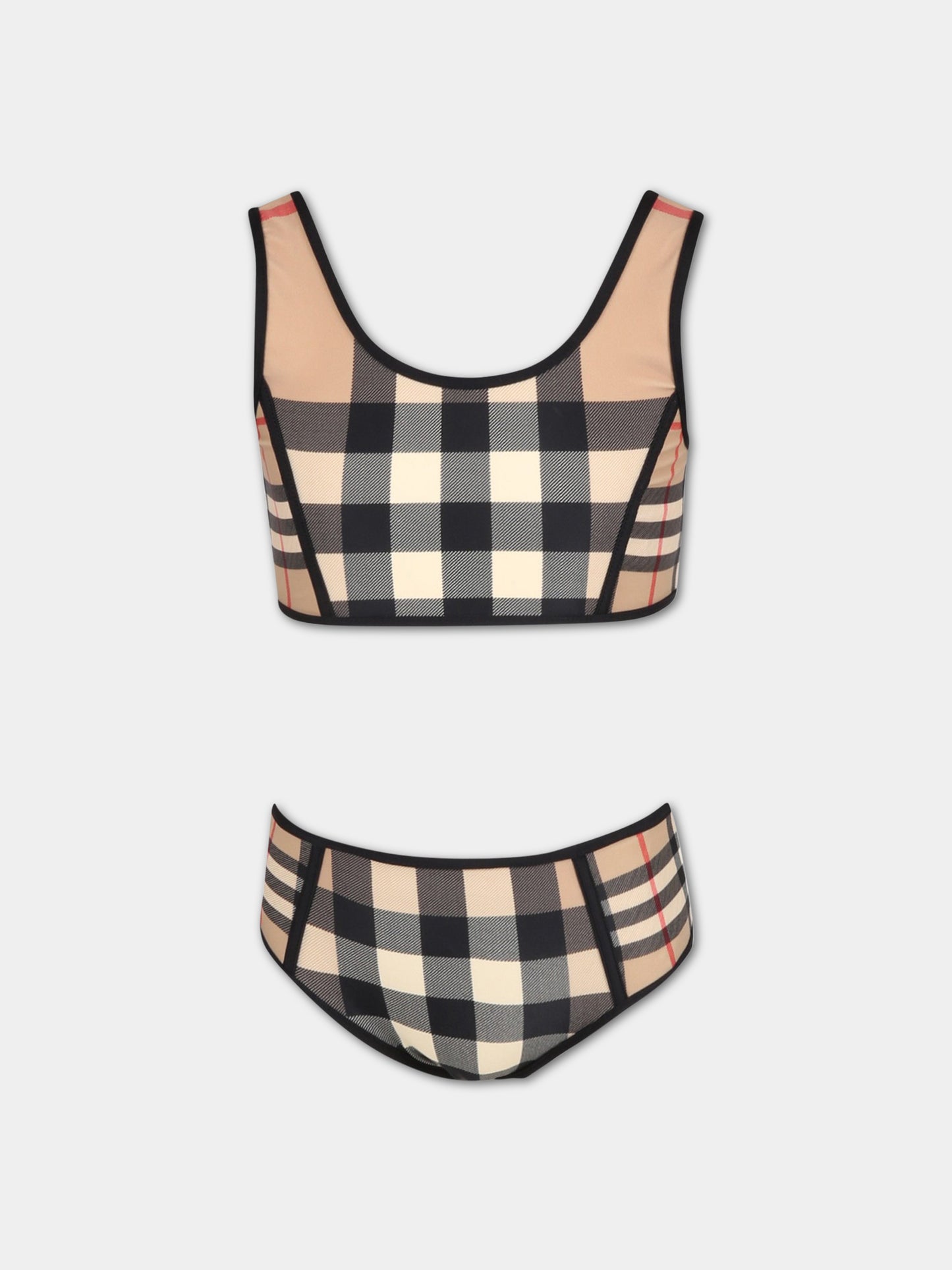 Bikini beige per bambina con iconico check vintage,Burberry Kids,8061850