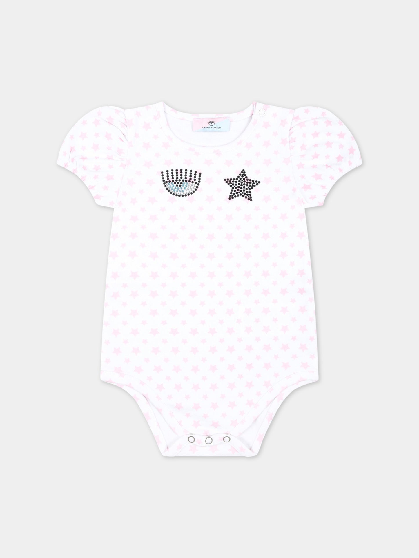 Completo multicolor per neonata con iconico occhiolino e stelle,Chiara Ferragni Collection,55A503 1001 9990