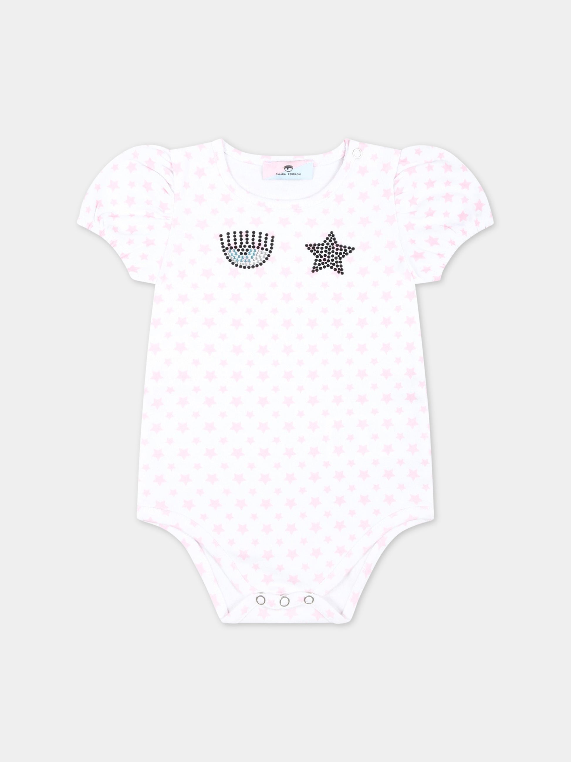 Completo multicolor per neonata con iconico occhiolino e stelle,Chiara Ferragni Collection,55A503 1001 9990