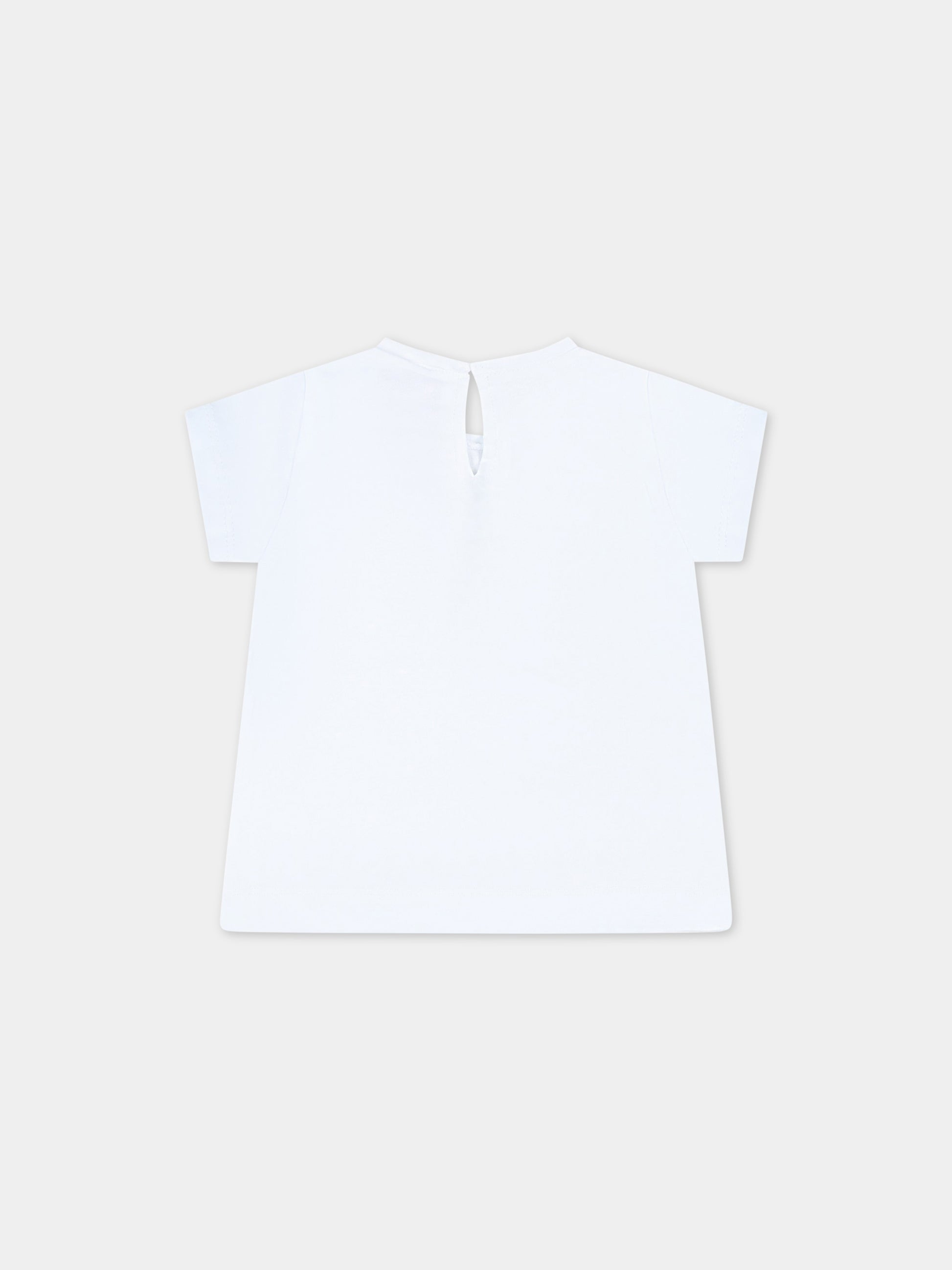 T-shirt bianca per neonata con occhiolino,Chiara Ferragni Collection,53A607 1205 0099