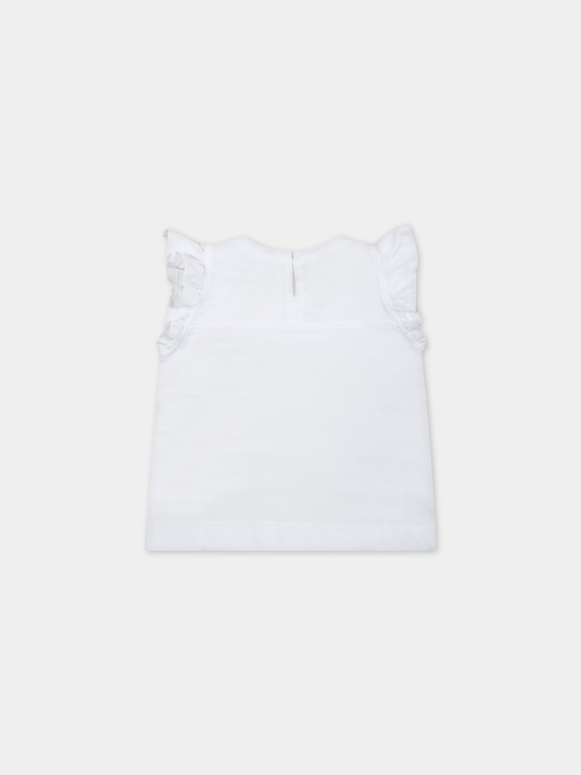 T-shirt bianca per neonata con iconici occhi in lurex,Chiara Ferragni Collection,53A604 1205 9990