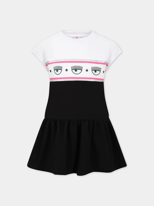 Vestito nero per bambina con iconici eyes flirting,Chiara Ferragni Collection,51A900 1250 0050