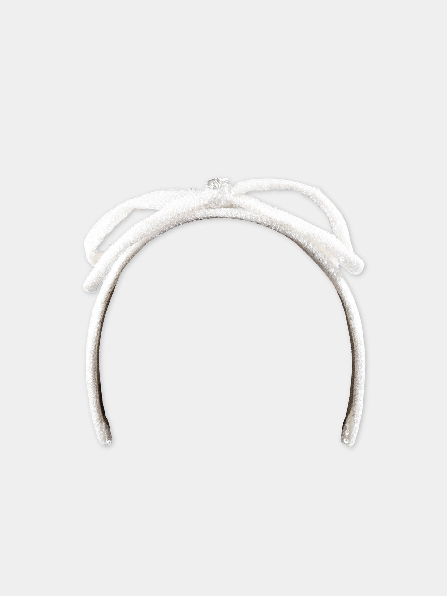 Cerchietto avorio per bambina con paillettes,Monnalisa,79A005 1950 0001