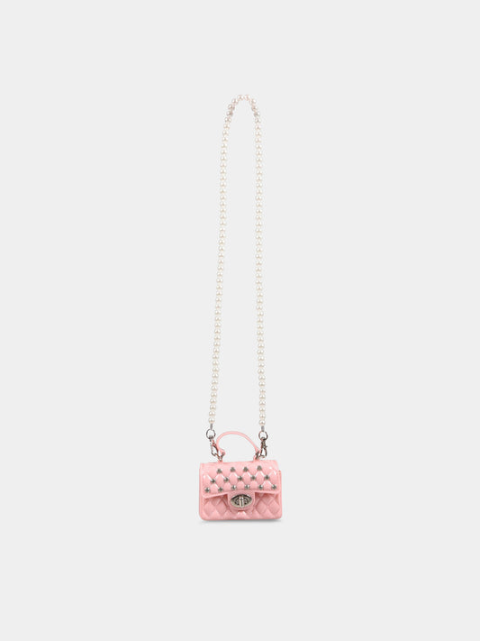 Mini-borsa rosa per bambina con strass,Monnalisa,77A000 1077 0092