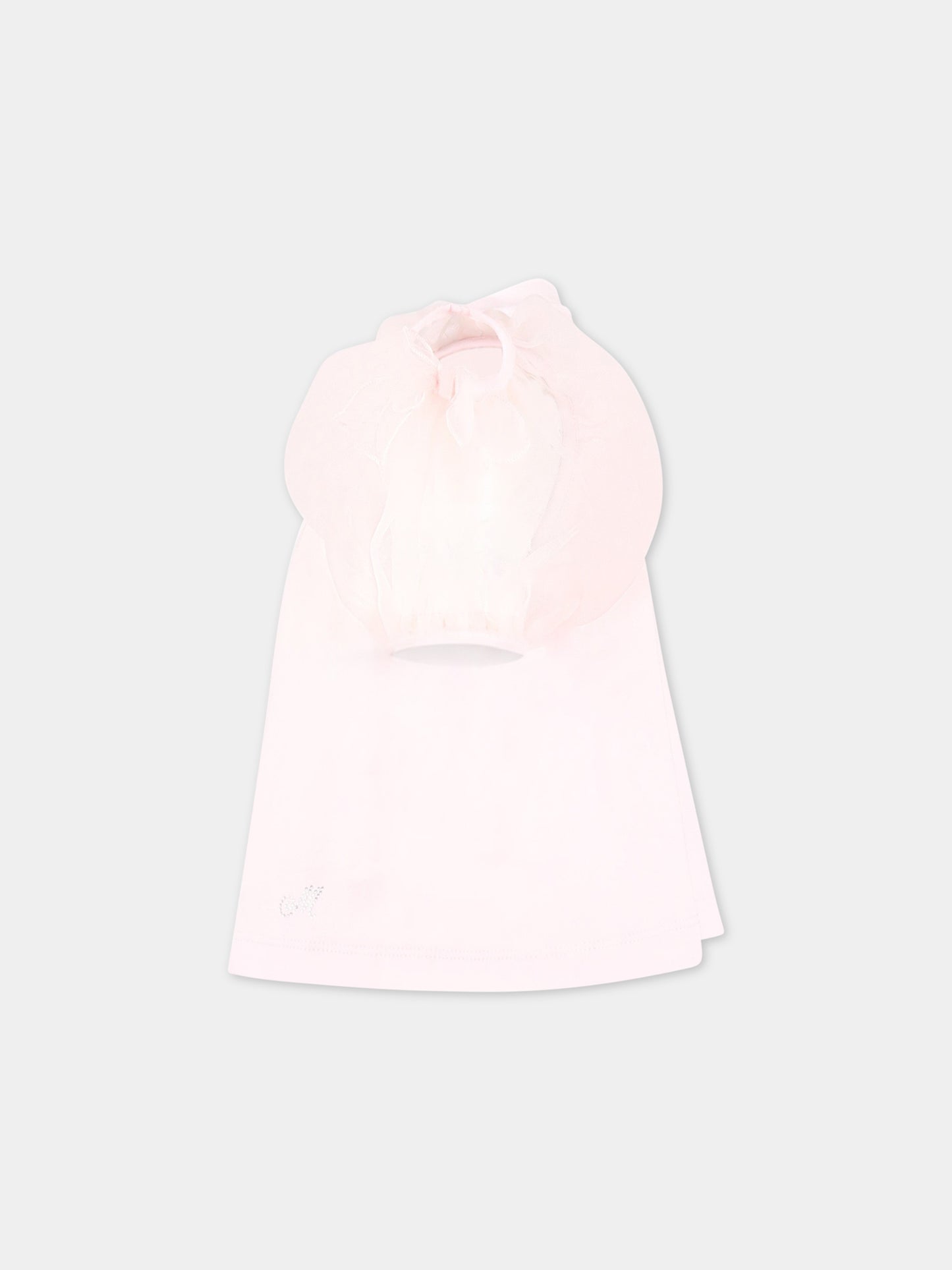 T-shirt rosa per bambina con logo,Monnalisa,71A303 1206 0091