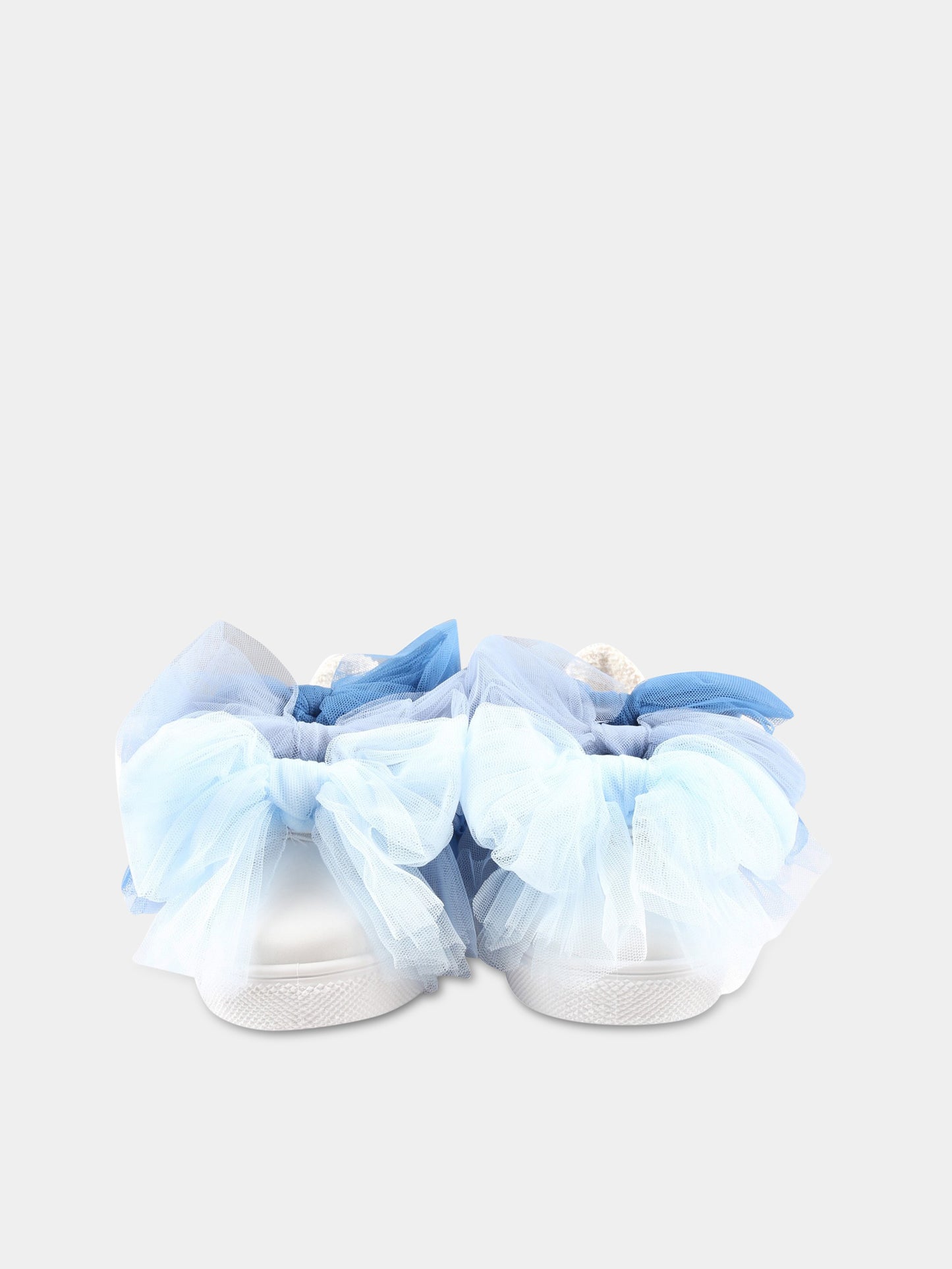 Sneakers bianche per bambina con fiocchi,Monnalisa,8CA010 1716 0152