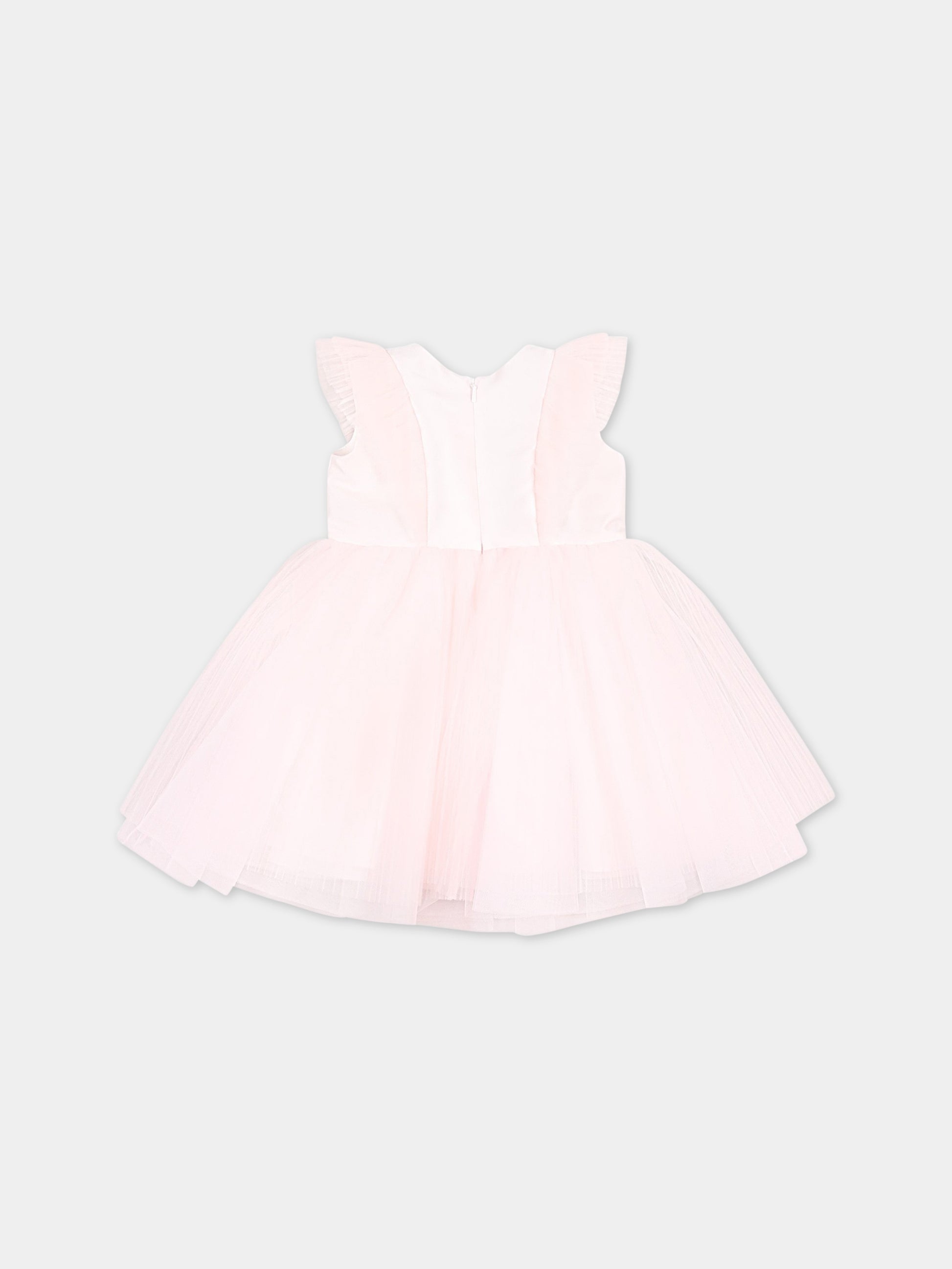 Vestito rosa per neonata con fiori,Monnalisa,73A901 1361 0091