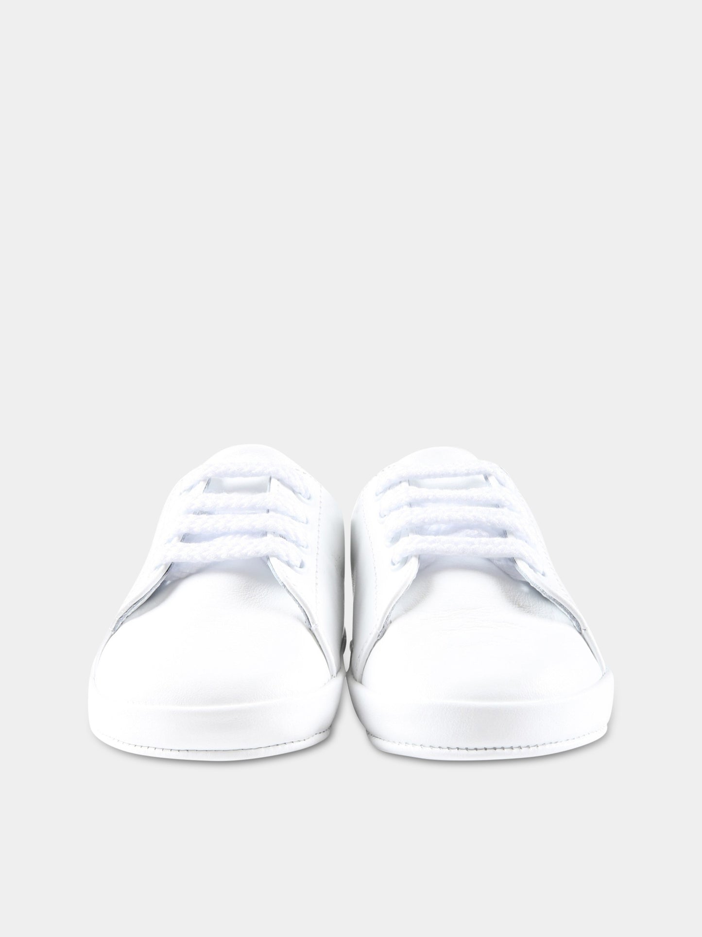 Sneakers bianche da culla per neonato con logo nero,Balmain Kids,BS0576 Y0051 100NE