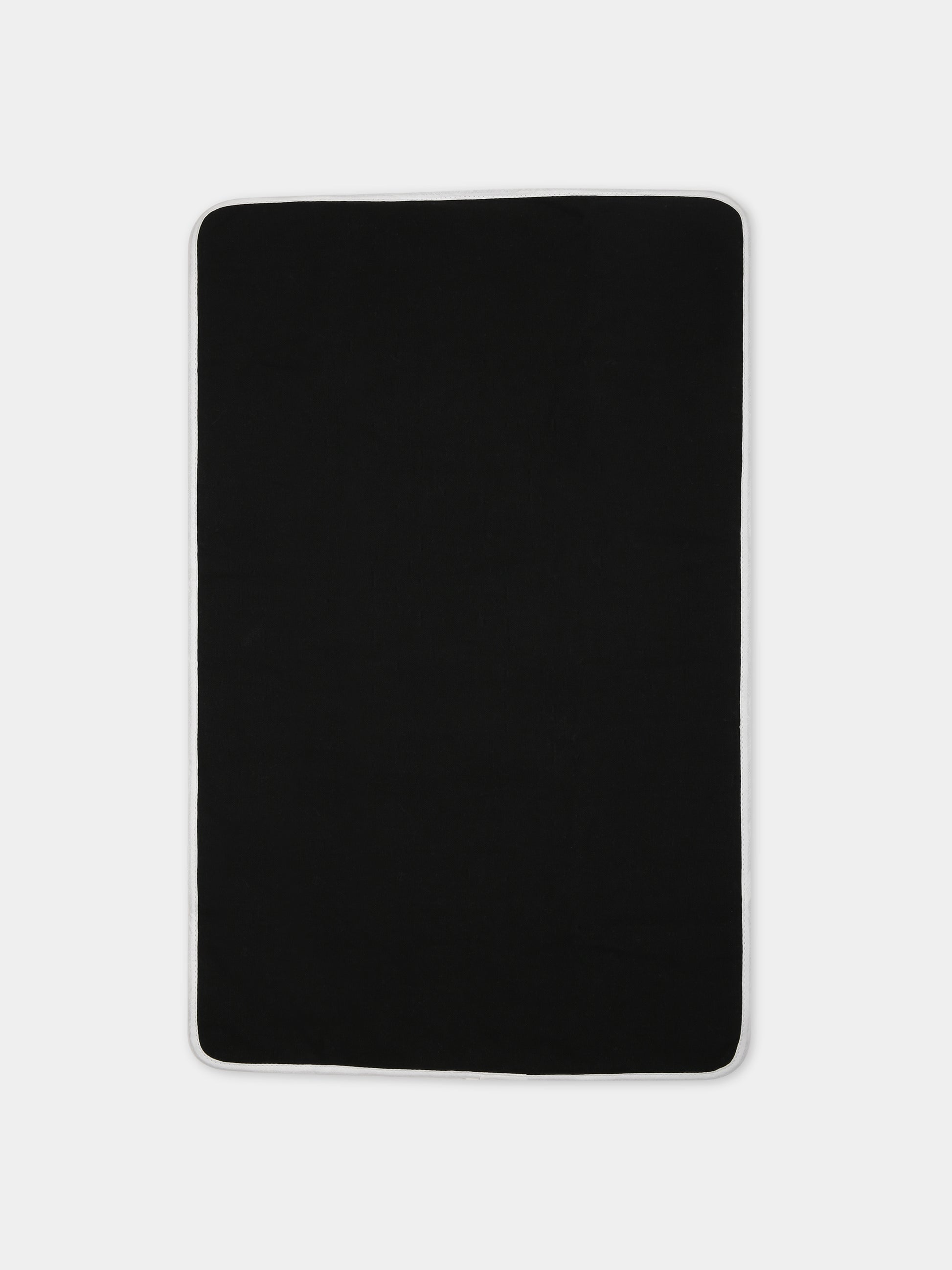 Borsa-mamma nera per neonati con logo bianco,Balmain Kids,BS0608 Z0042 930