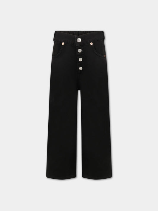 Jeans nero per bambino con patch logato,Mm6 Maison Margiela,M60053 MM016 M6900