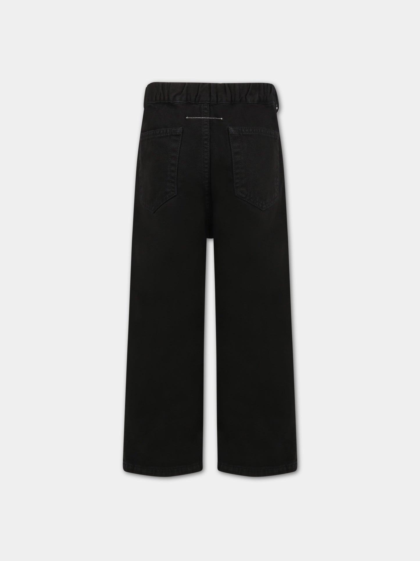 Jeans nero per bambino con patch logato,Mm6 Maison Margiela,M60053 MM016 M6900