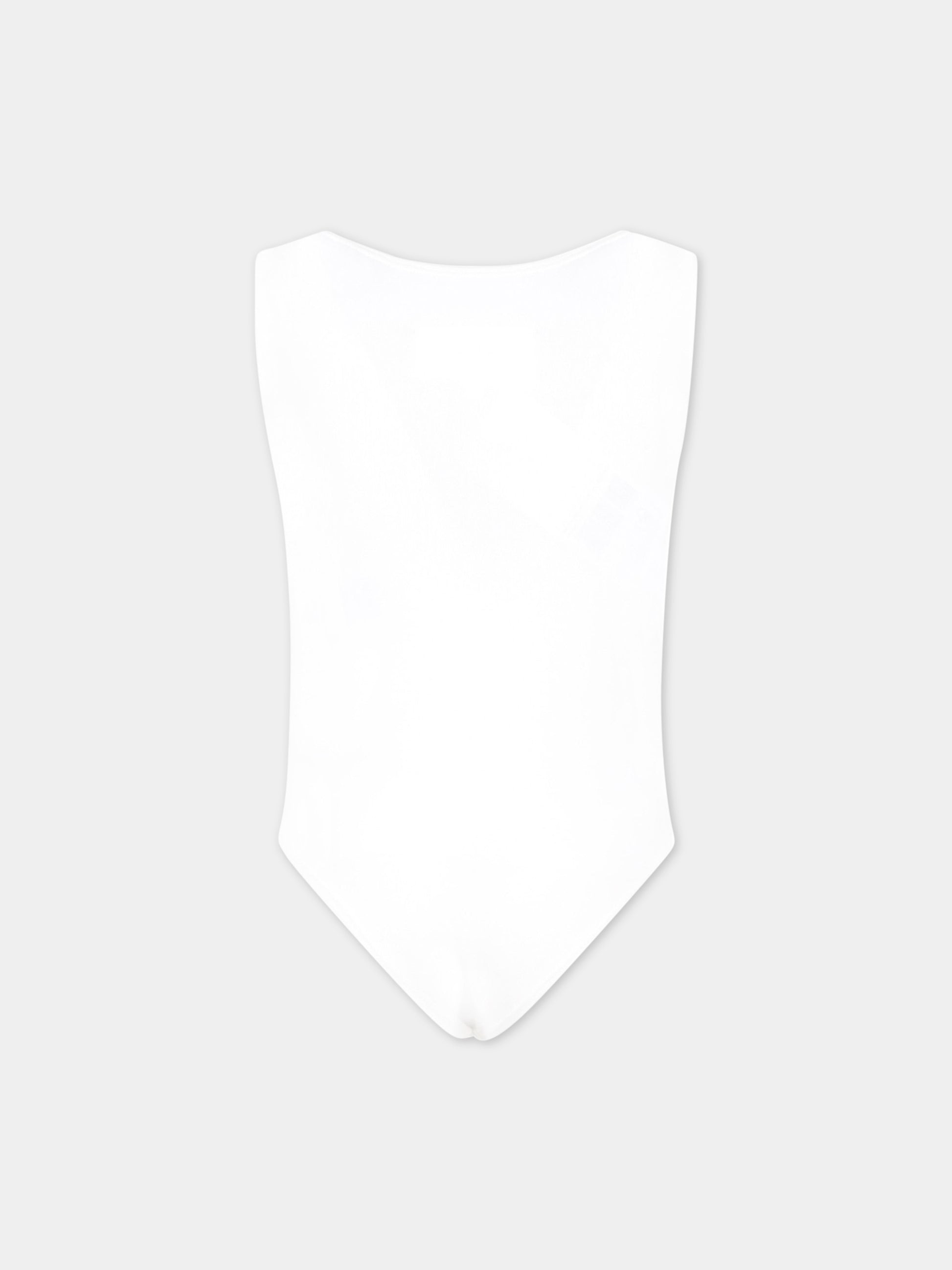 Body bianco per bambina con logo nero,Mm6 Maison Margiela,M60350 MM00F M6100