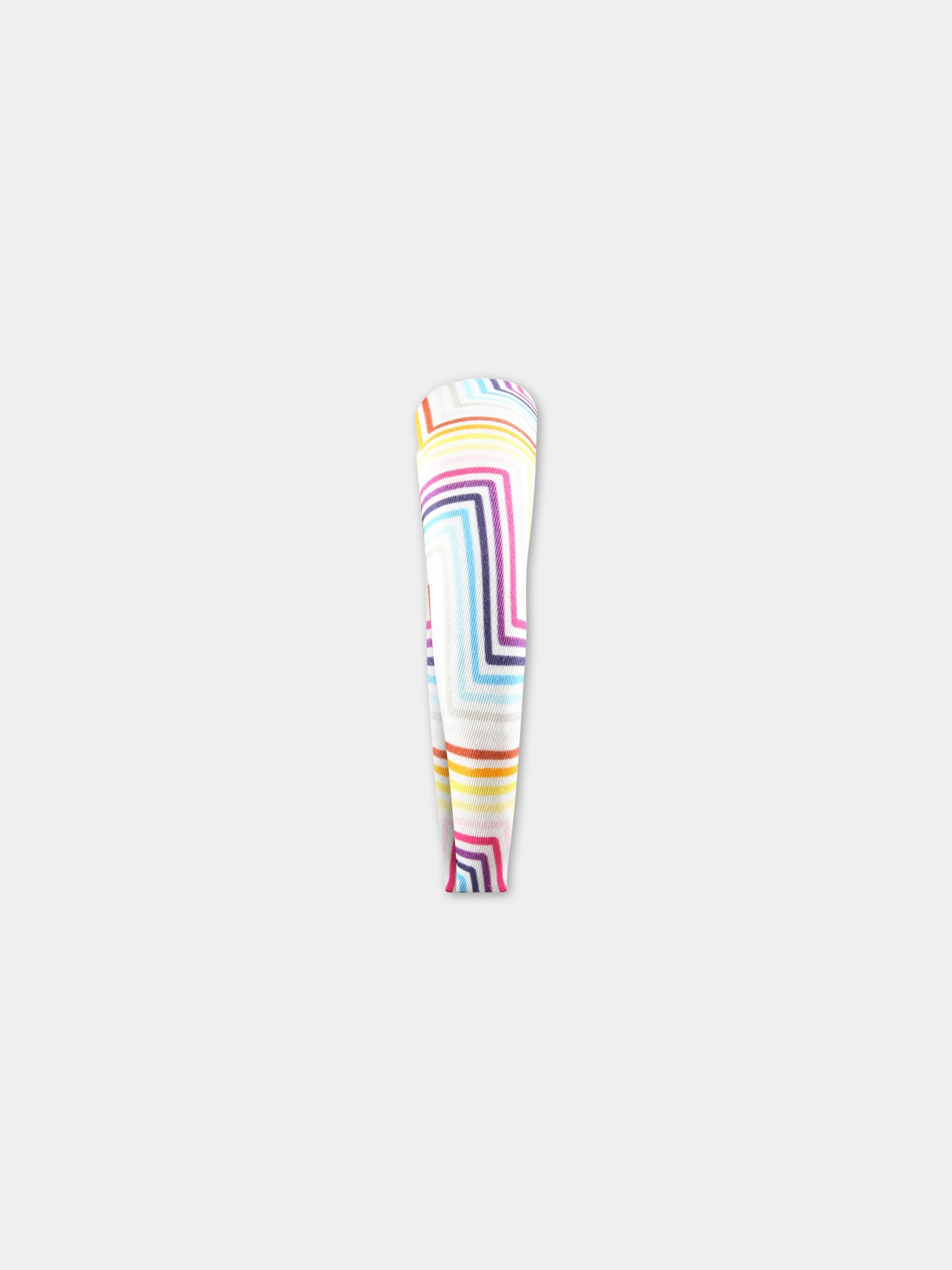 Cerchietto bianco per bambina con motivo a chevron,Missoni,MS0A34 G0101 100MC