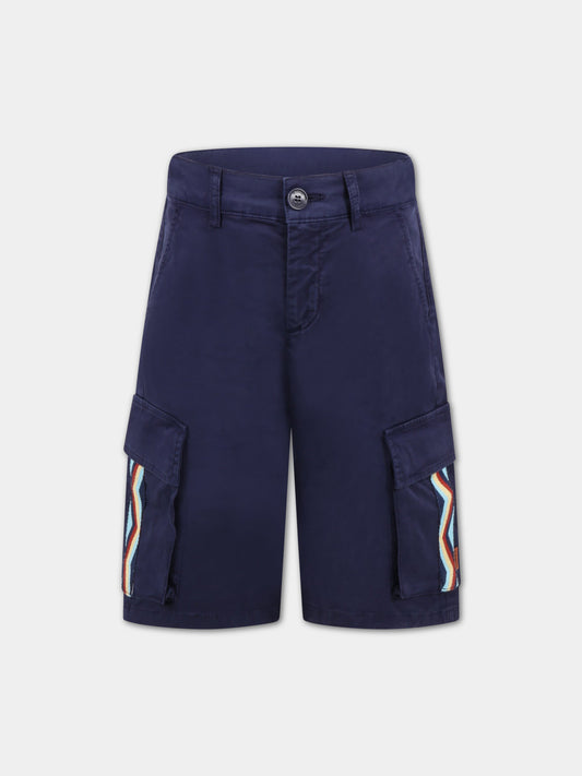 Bermuda blu per bambino con motivo chevron,Missoni,MS6P99 G0072 619