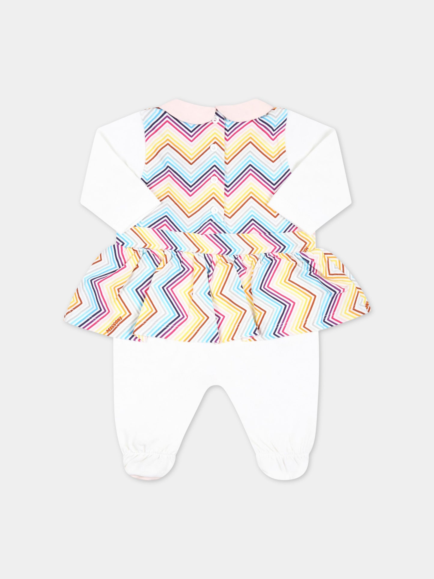 Set bianco per neonata con motivo a chevron,Missoni,MSA009 J0266 100MC