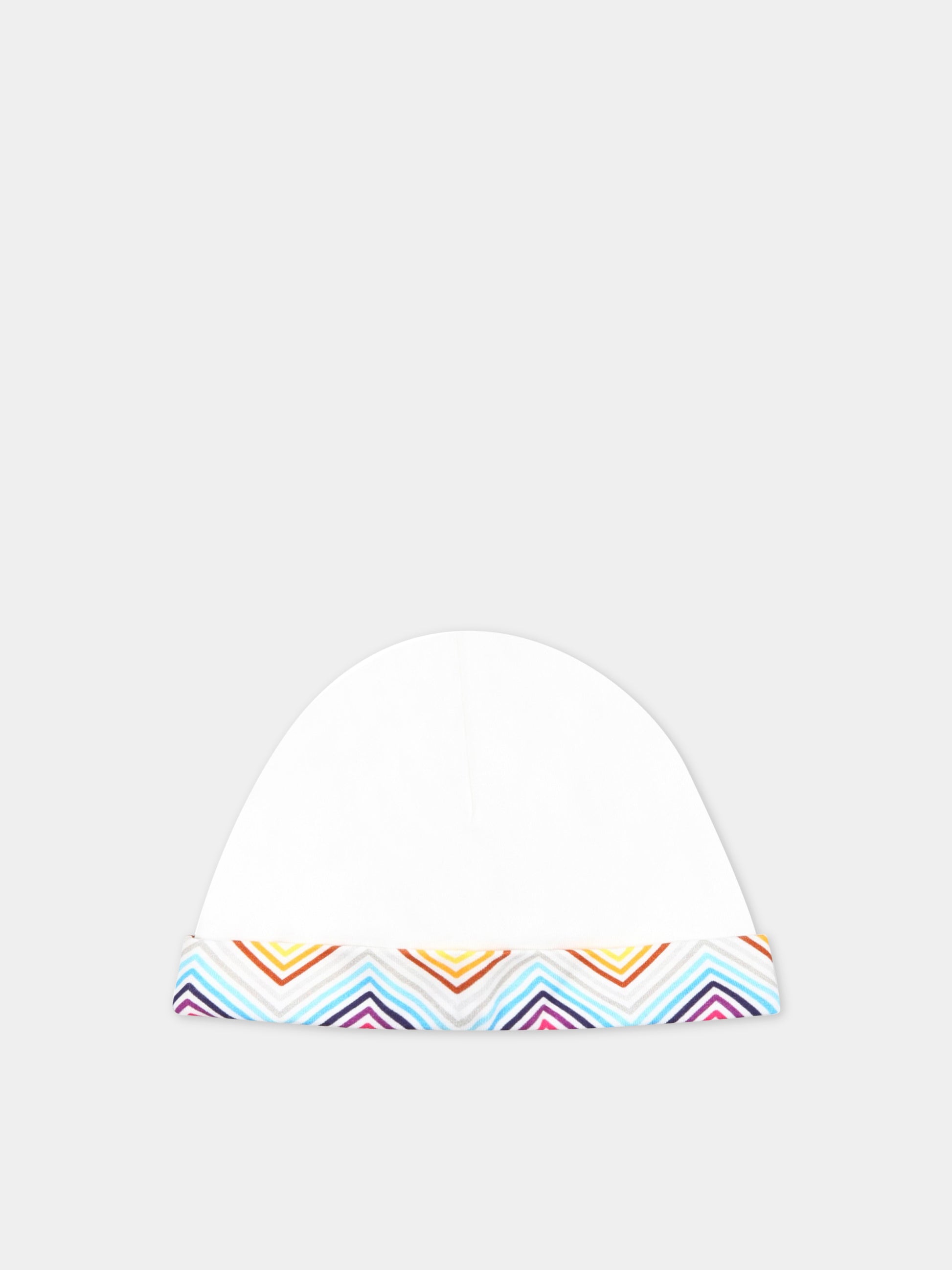 Set bianco per neonata con motivo a chevron,Missoni,MSA009 J0266 100MC