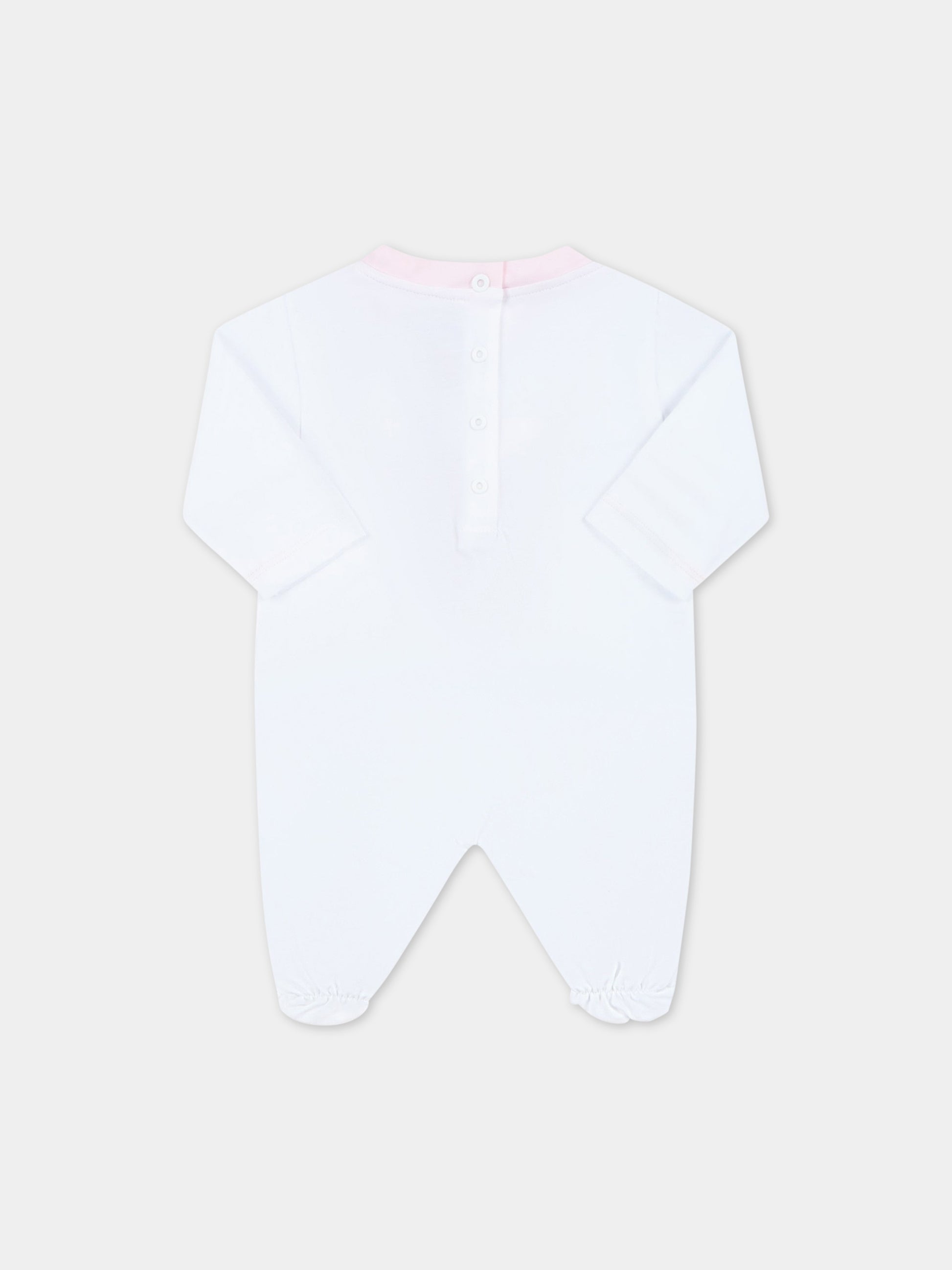 Set bianco per neonata con logo rosa,Missoni,MSB019 J0177 100RS