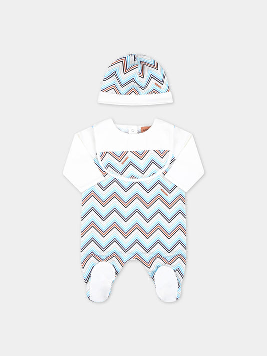 Set bianco per neonato con motivo a chevron,Missoni,MSB029 J0273 100BL