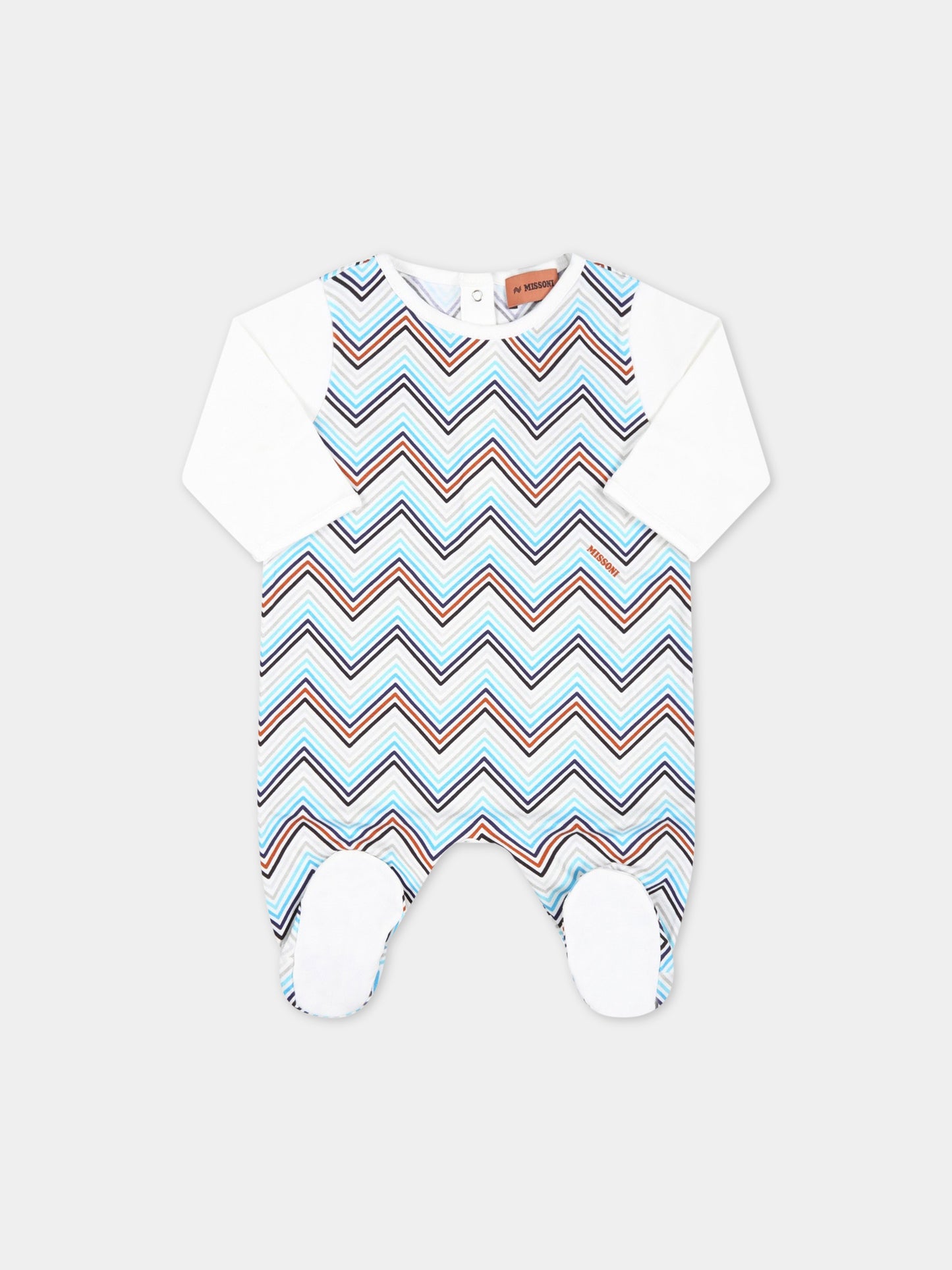 Set bianco per neonato con motivo a chevron,Missoni,MSB029 J0273 100BL