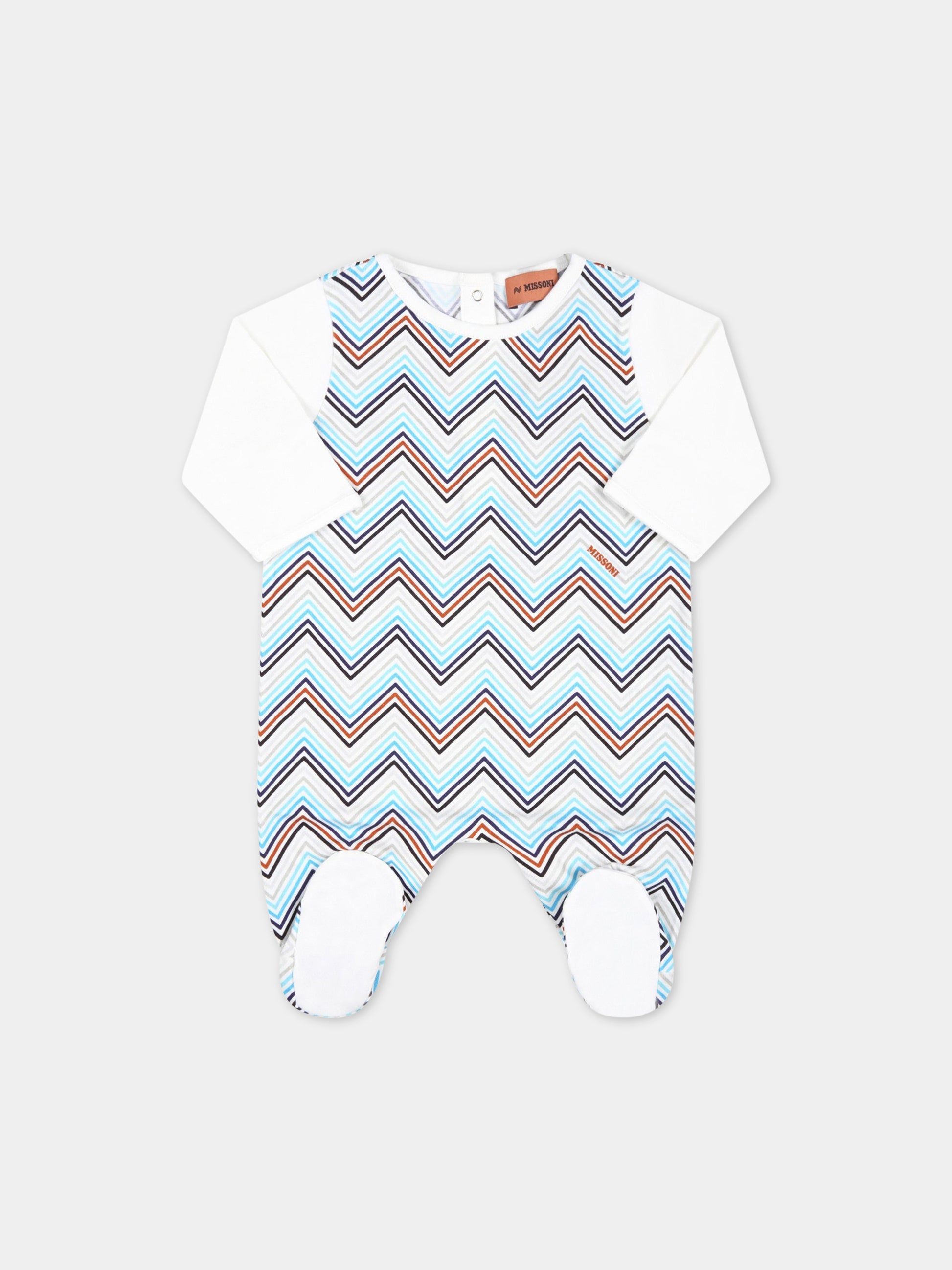 Set bianco per neonato con motivo a chevron,Missoni,MSB029 J0273 100BL