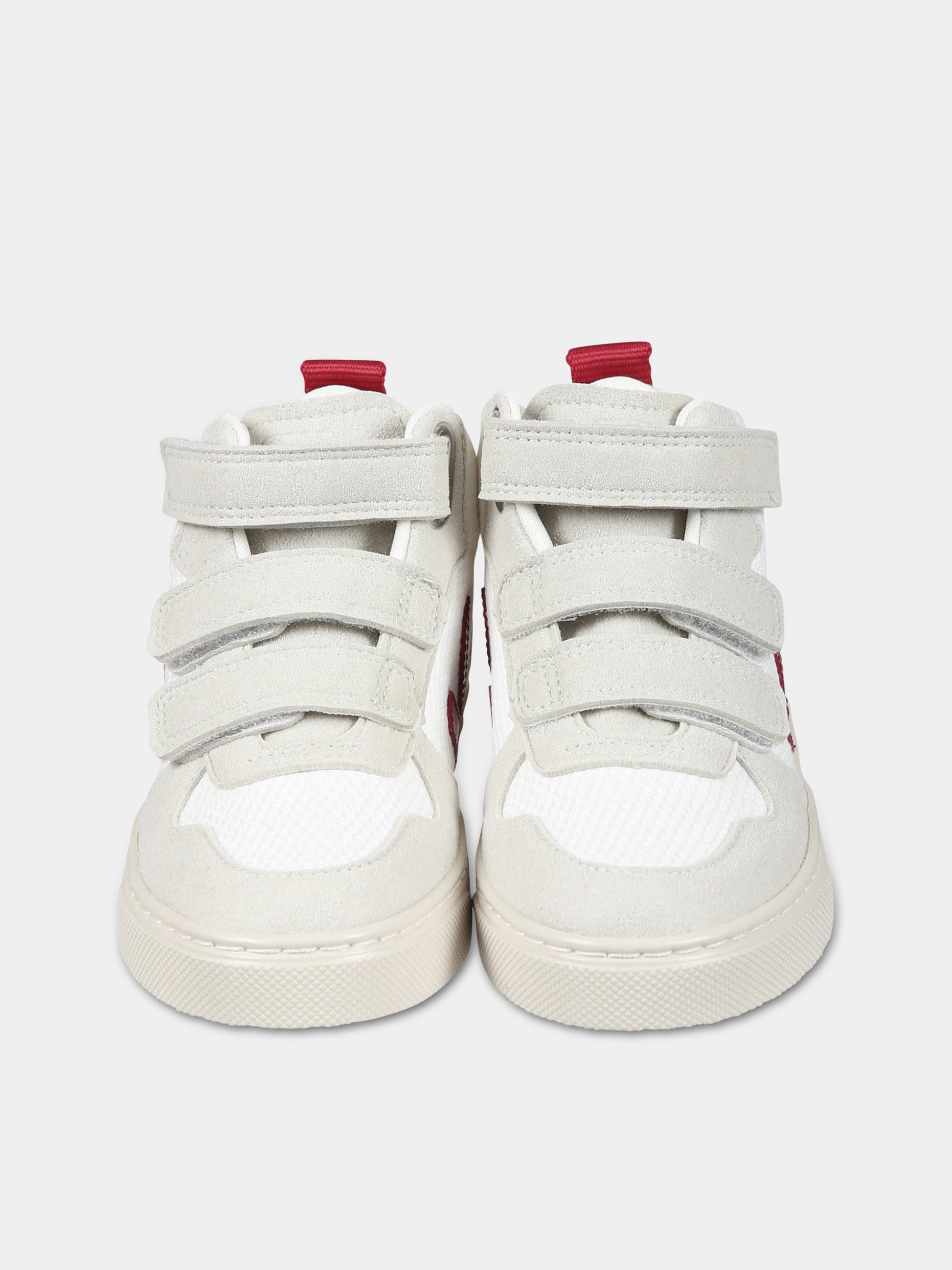 Sneakers bianche per bambino con logo rosso,Veja,DV1703244C