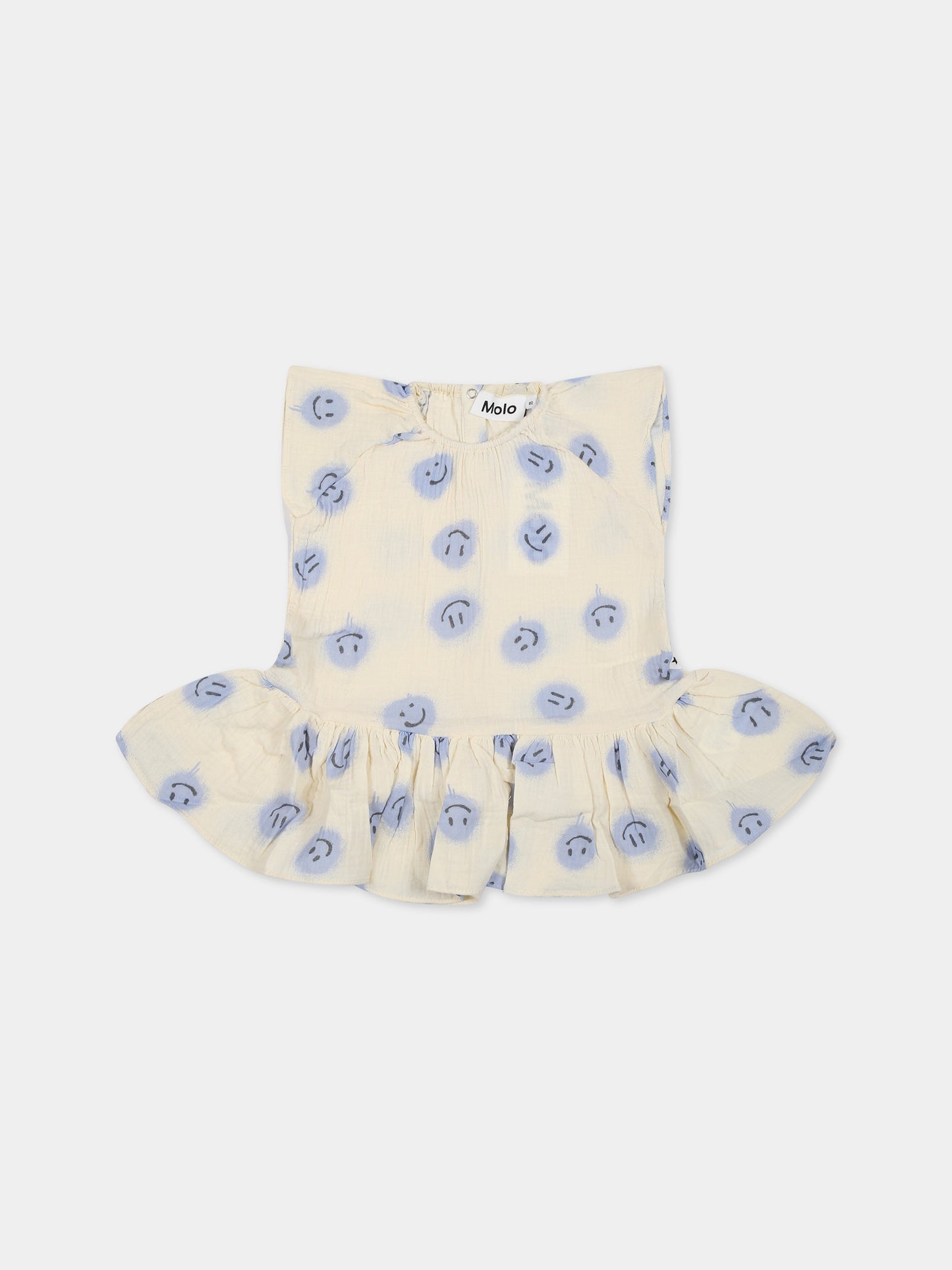 Vestito avorio per neonata con smile all-over,Molo,4S23E104 6764